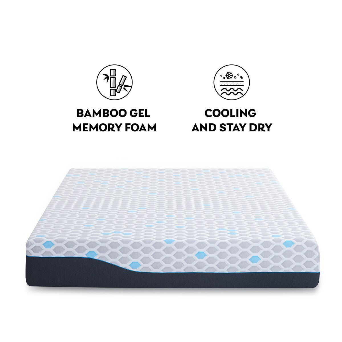 Materasso in memory foam da 10 pollici, materasso in una scatola, memory foam in gel con carbone di bambù infuso
