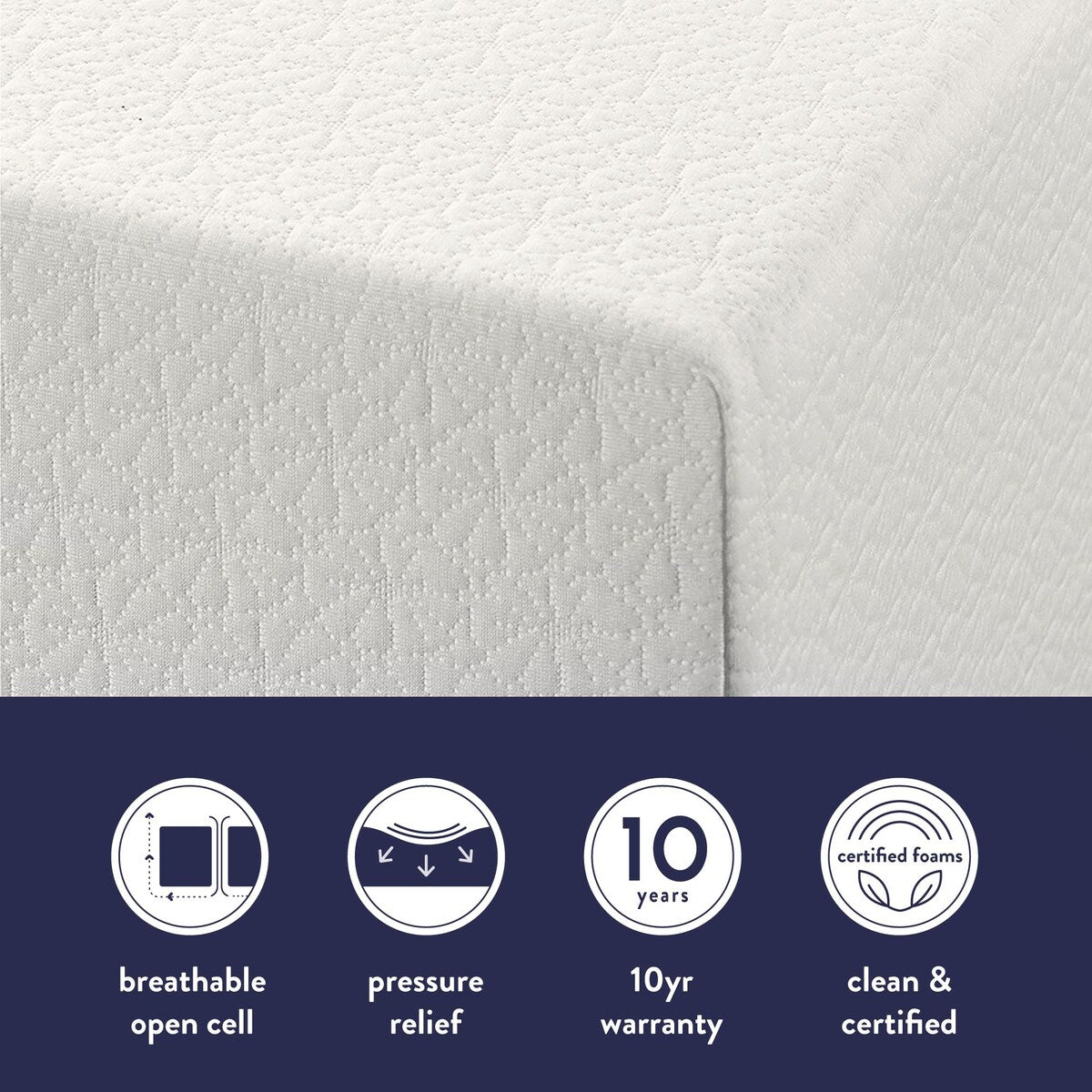Materasso in memory foam al tè verde da 10 pollici