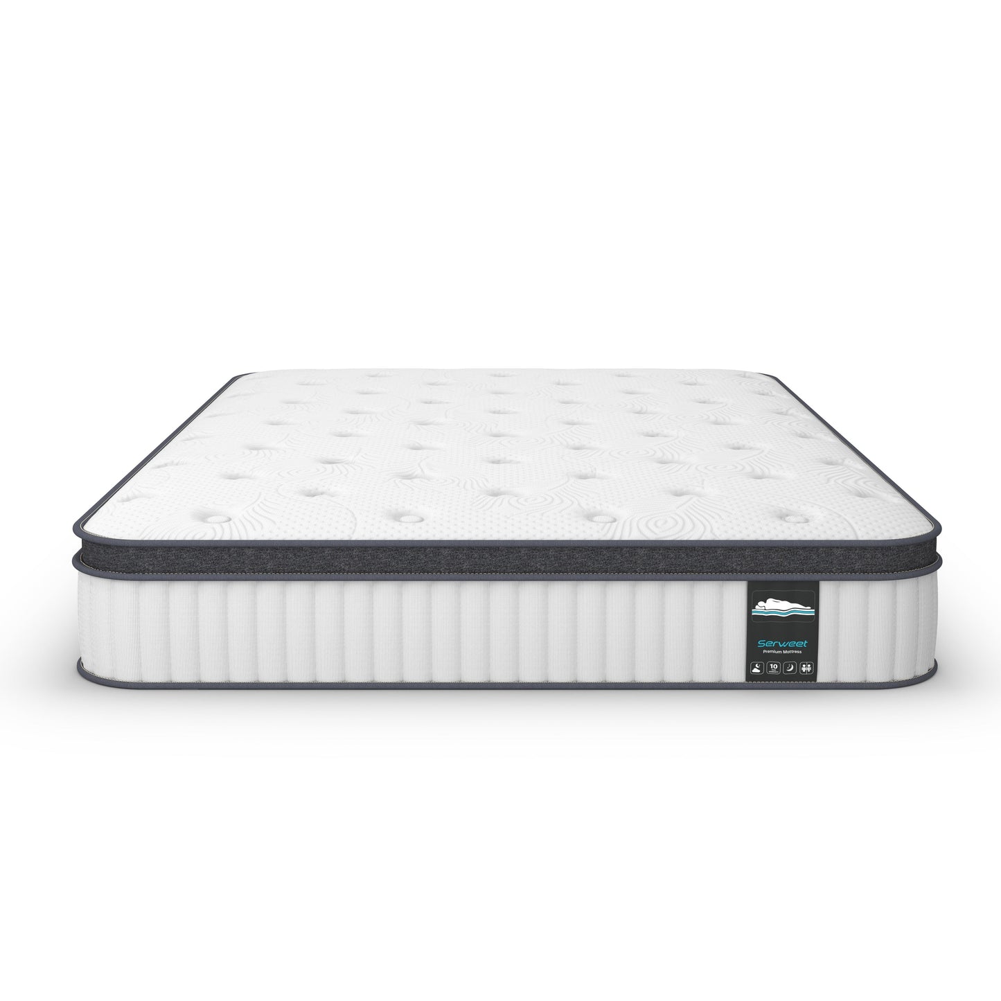 Materasso ibrido in memory foam e molle insacchettate da 10 pollici con top europeo, materasso in una scatola