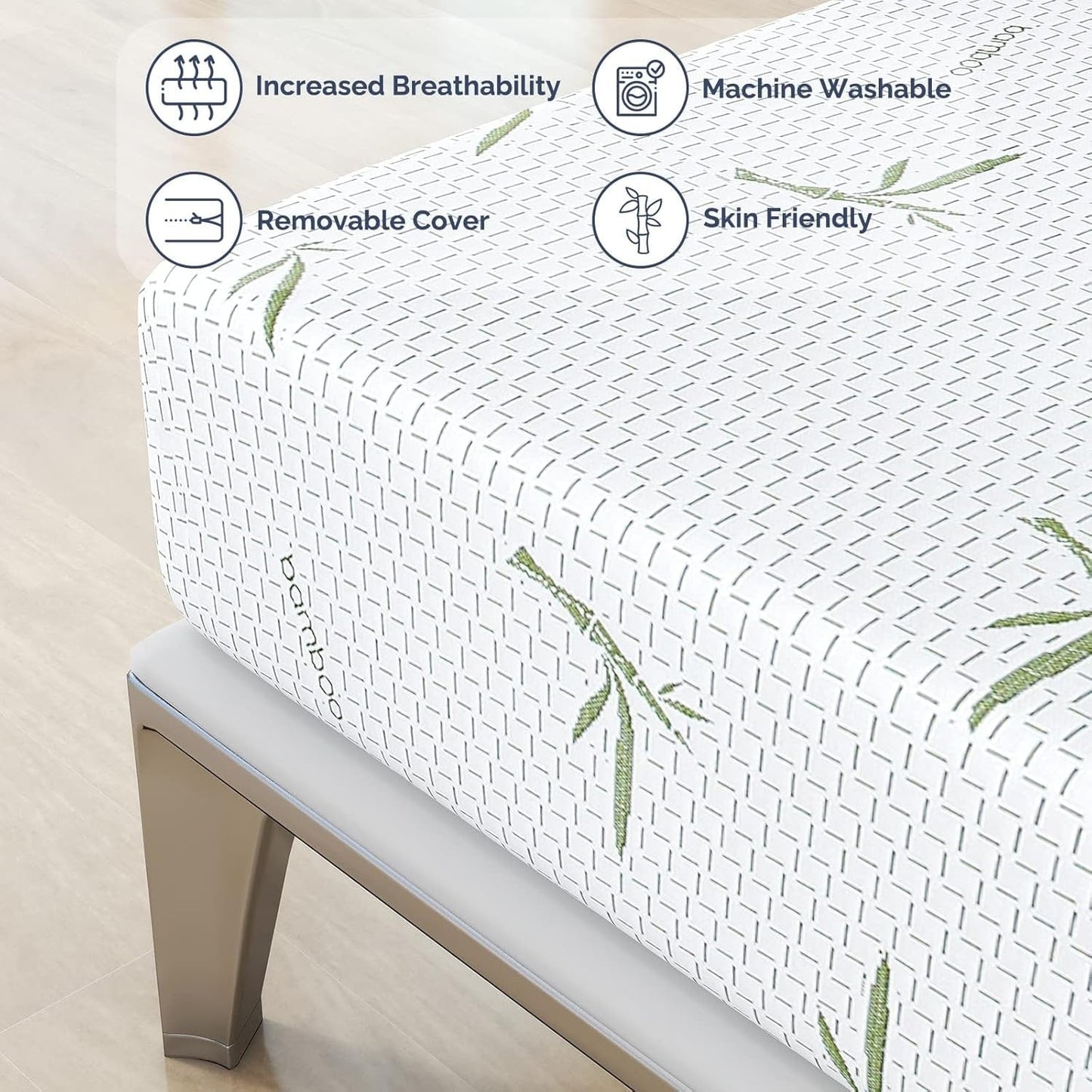 Materasso in memory foam gel da 10 pollici in una scatola, isolamento del movimento con sollievo dalla pressione media