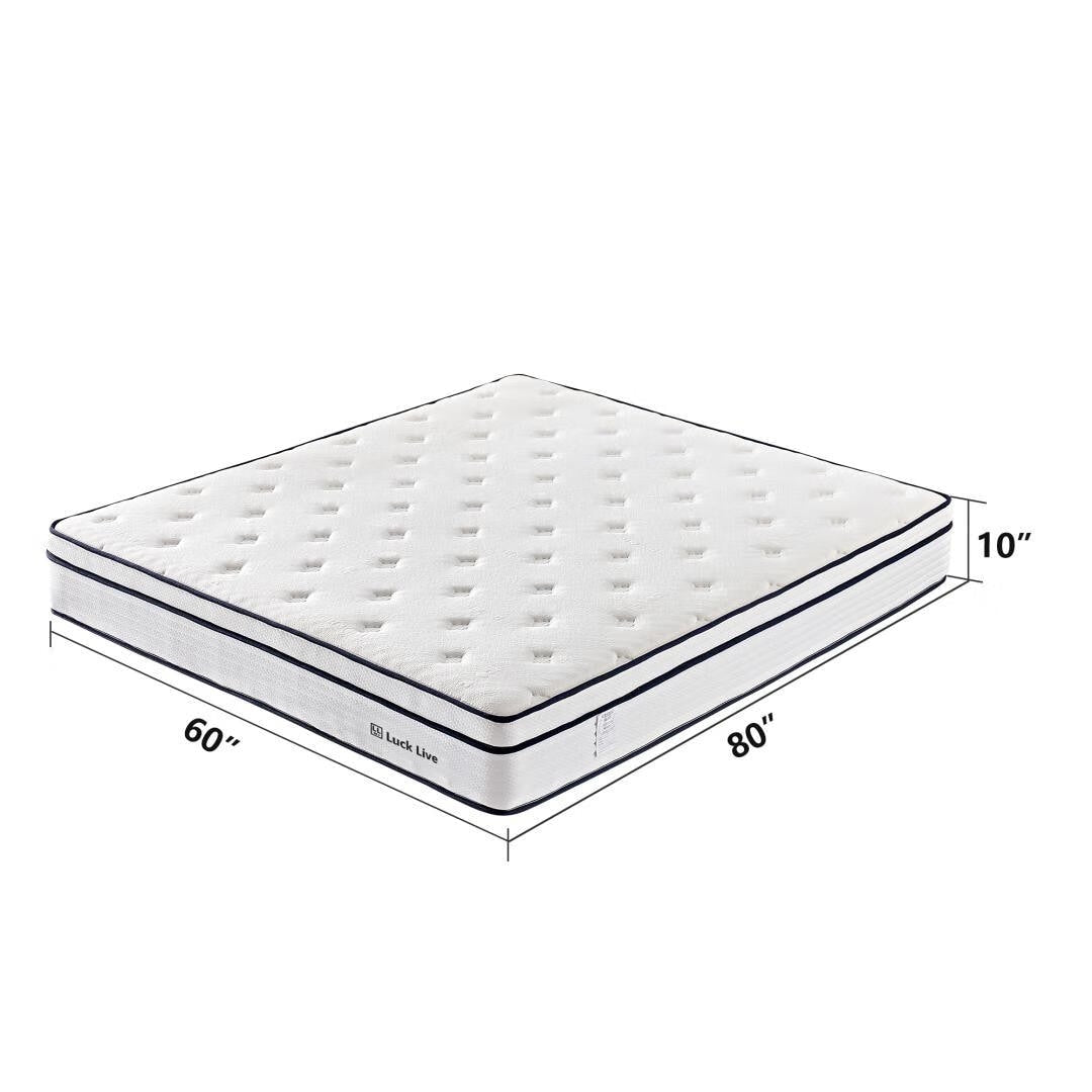 Materasso a molle insacchettate indipendenti in memory foam con parte superiore in gel Euro da 10 pollici di medie dimensioni, in una scatola