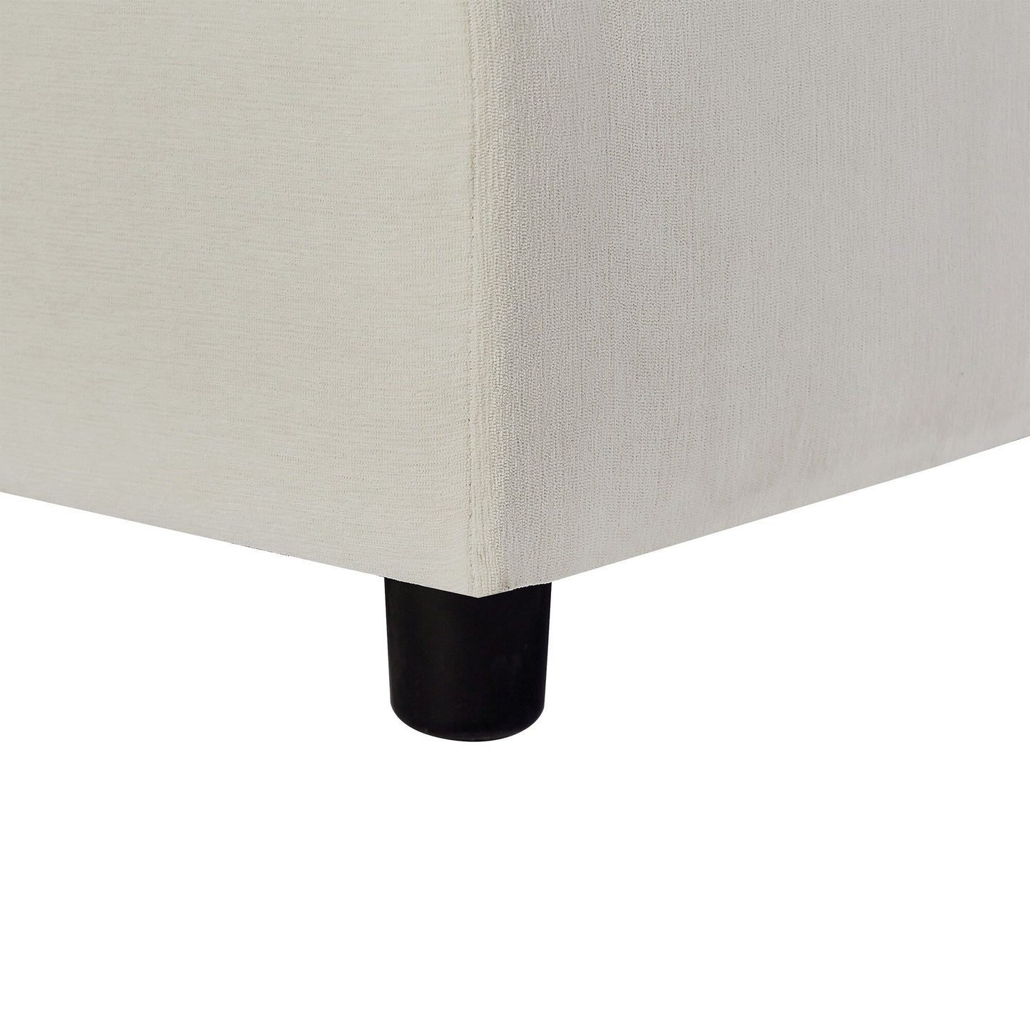 Divano componibile a L in poliestere da 102,4'' con pouf reversibile, cuscini morbidi e robusta base in plastica