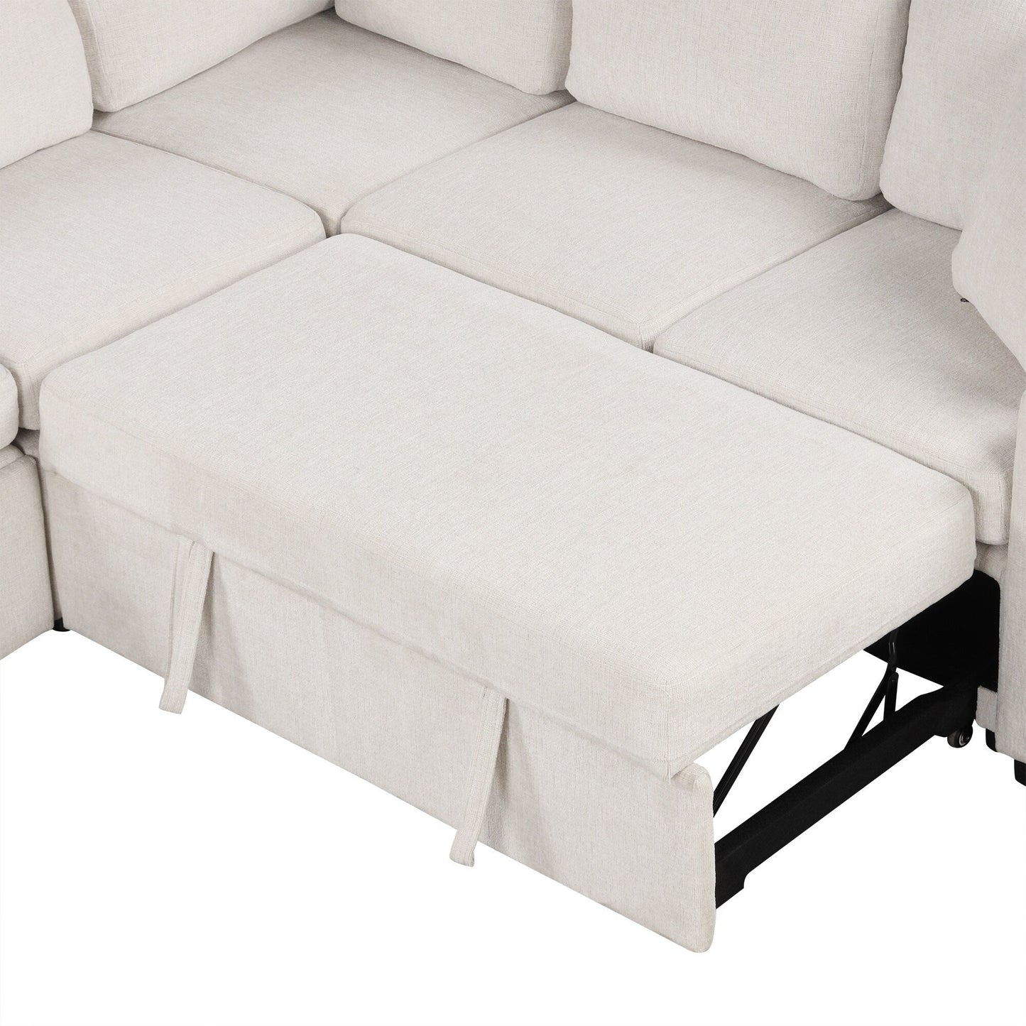 Divano componibile modulare a forma di U da 108 pollici con divano letto estraibile, porte USB e doppio portabicchieri per soggiorno