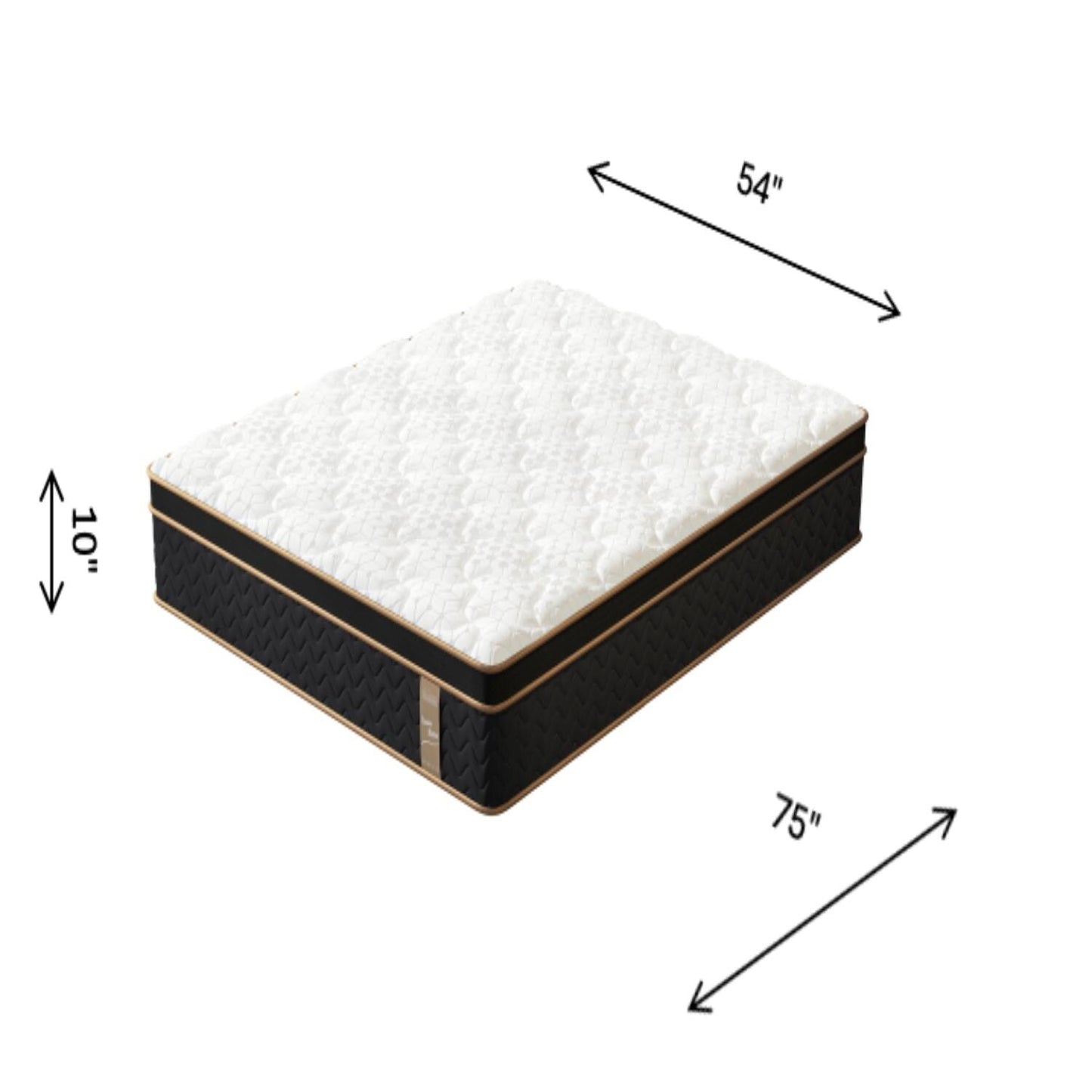 10 materassi ibridi Full Plush con molle indipendenti e memory foam in gel, senza fibra di vetro