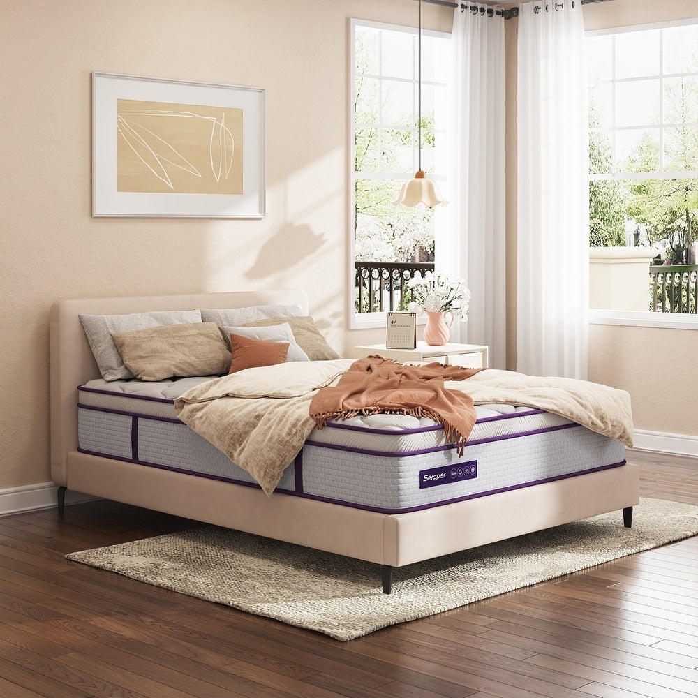 Materasso ibrido Eruo Top da 12 pollici con memory foam e molle, materasso in una scatola