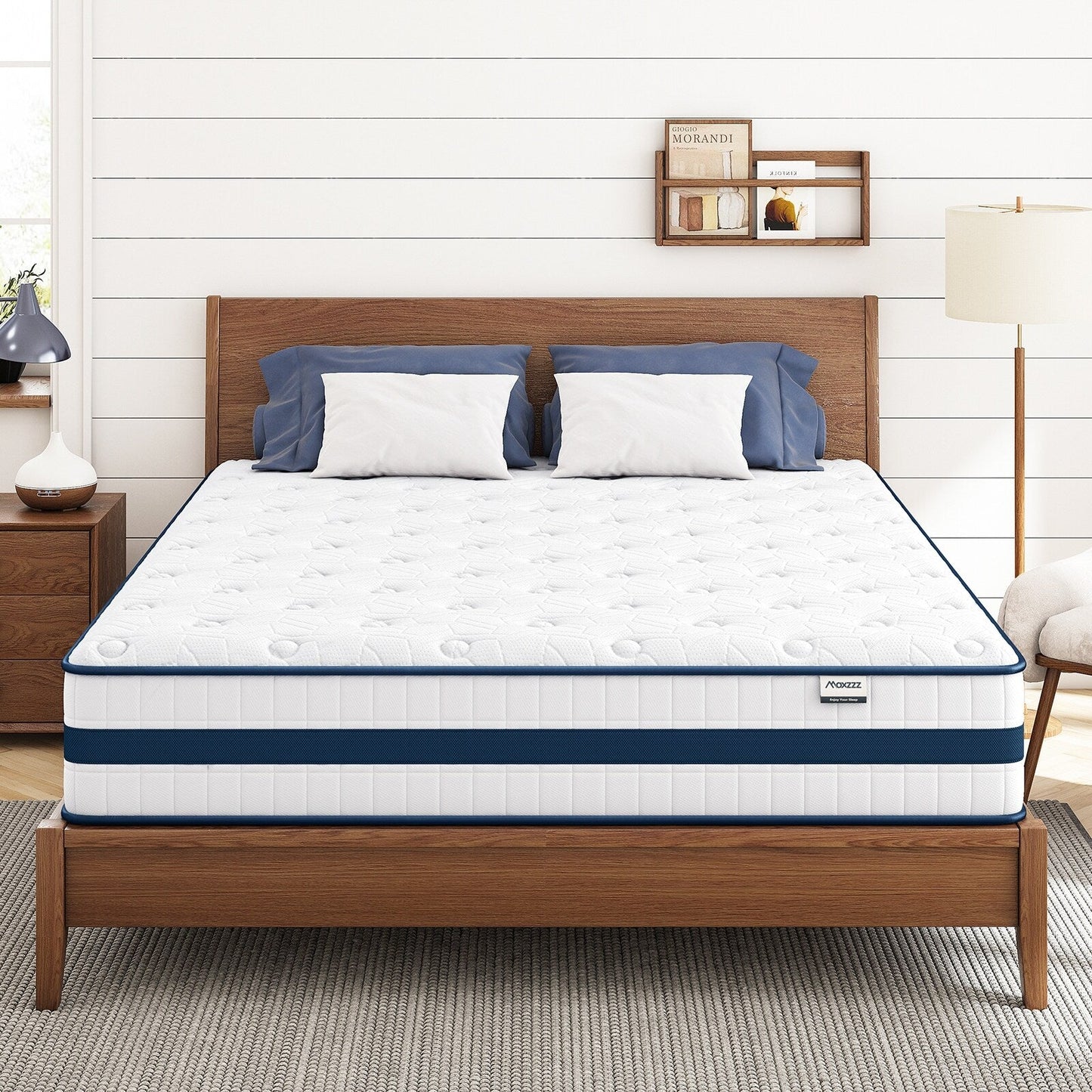 Materasso ibrido King da 12 pollici in scatola con memory foam rinfrescante, molle insacchettate, isolamento del movimento di lusso