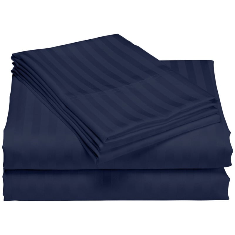 Set di lenzuola a righe per hotel di lusso in cotone a 1200 fili con tasche profonde