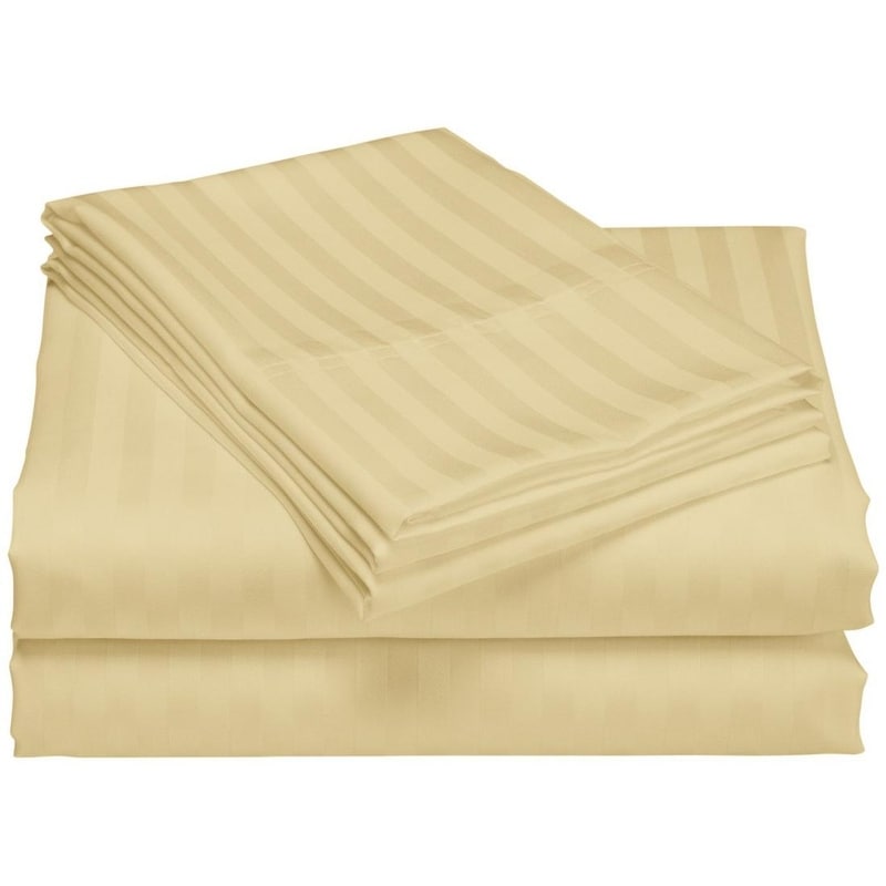 Set di lenzuola a righe per hotel di lusso in cotone a 1200 fili con tasche profonde