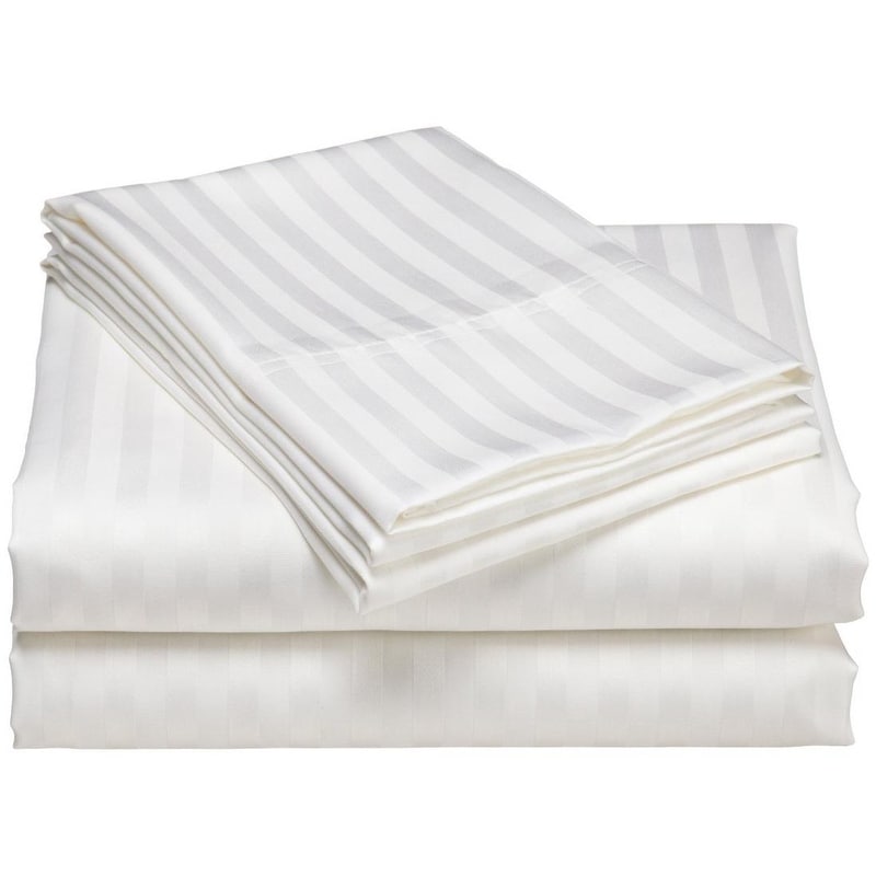Set di lenzuola a righe per hotel di lusso in cotone a 1200 fili con tasche profonde