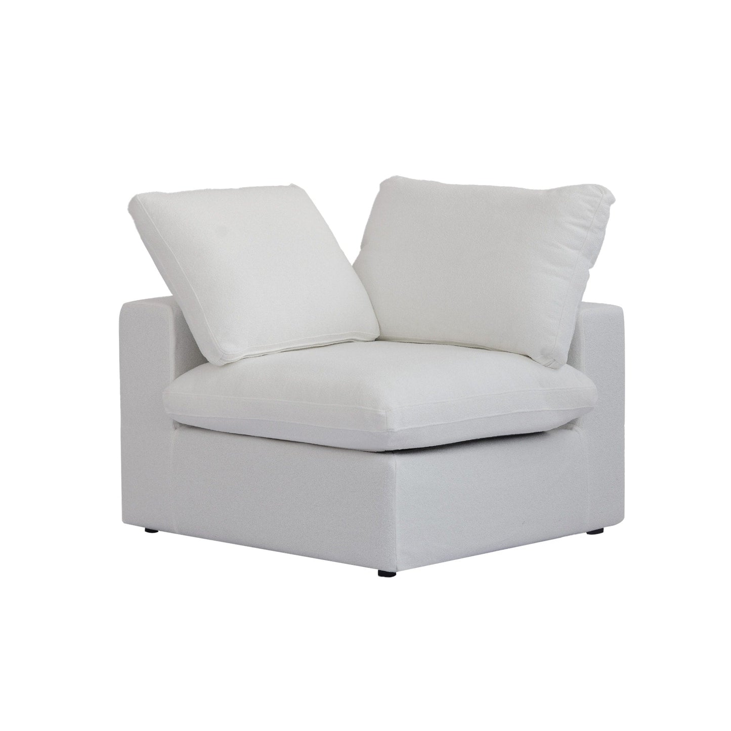 Divano componibile moderno a forma di L da 120 cm, divano modulare in lino con pouf contenitore
