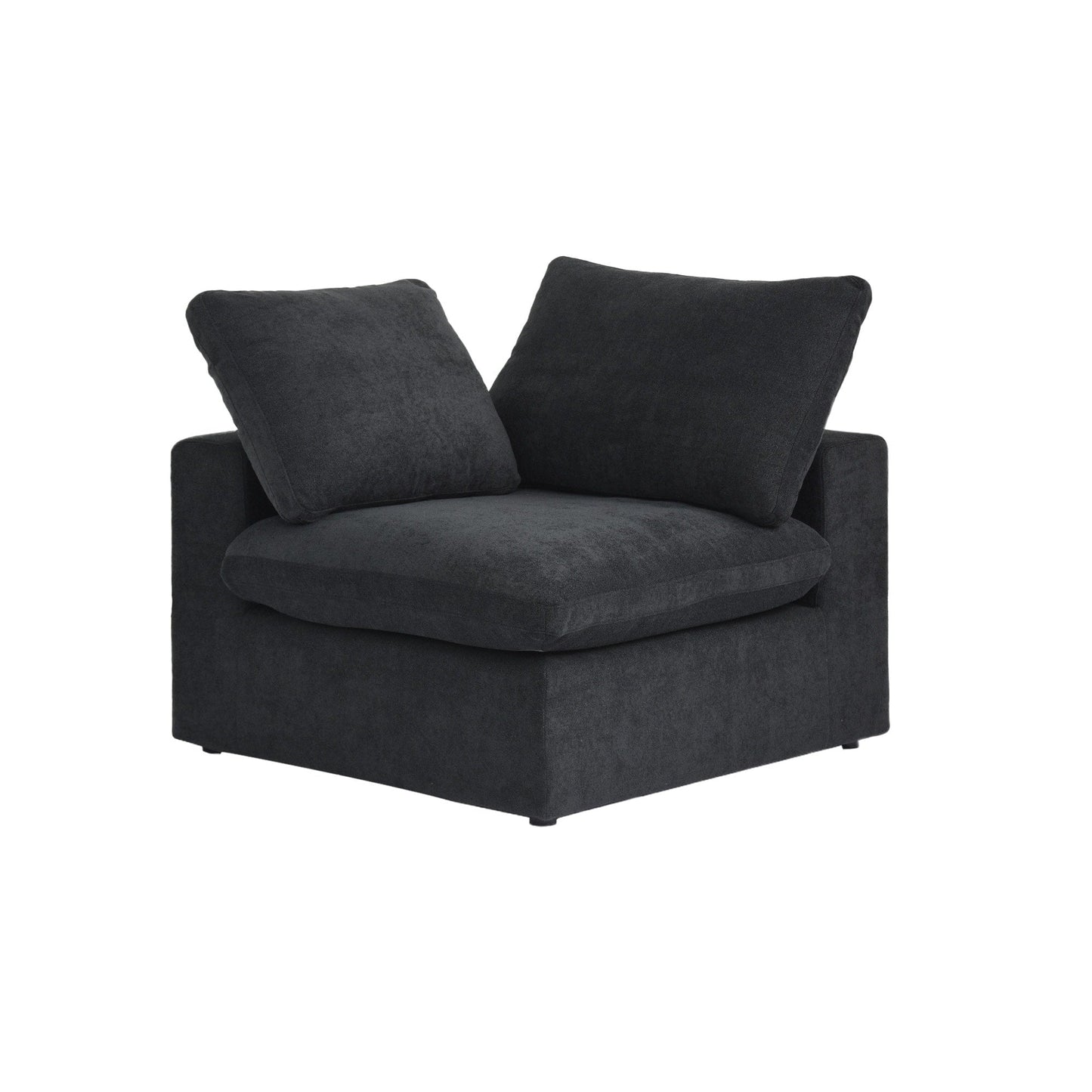 Divano componibile moderno a forma di L da 120 cm, divano modulare in lino con pouf contenitore