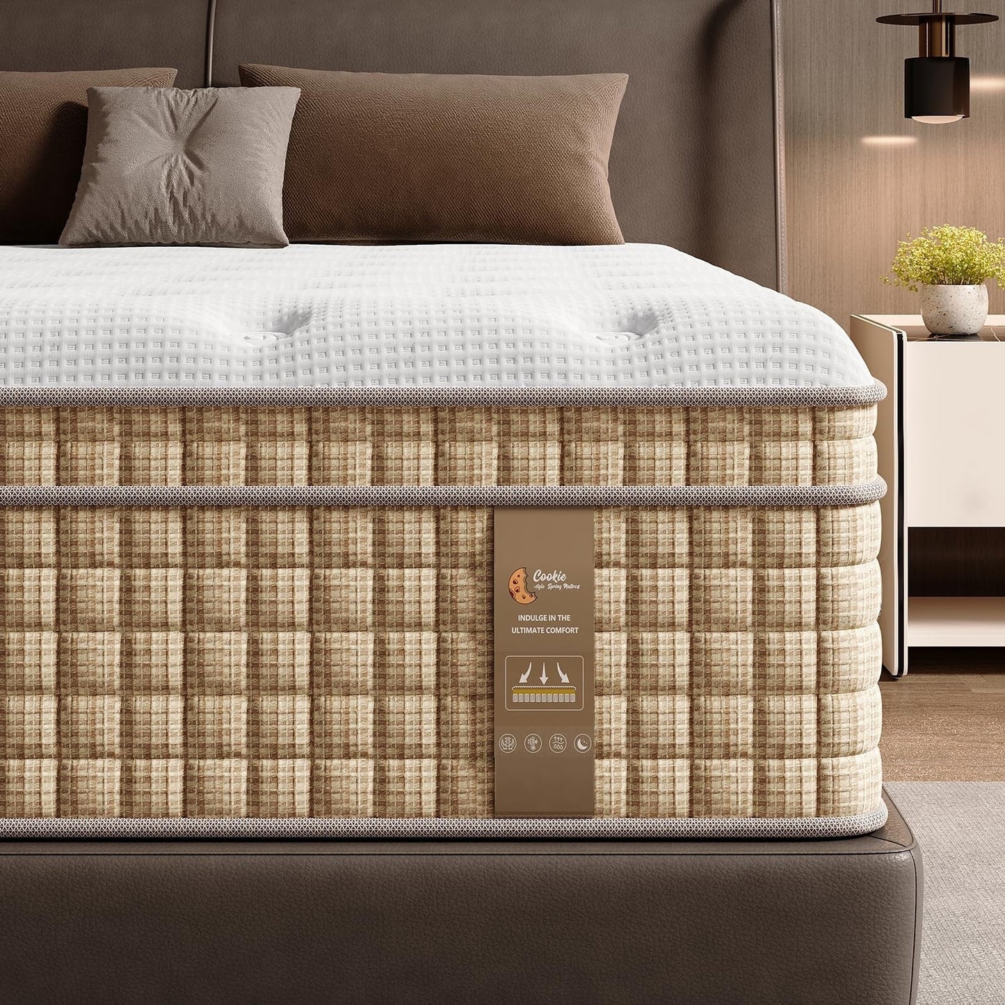 Materasso ibrido a molle insacchettate con memory foam in gel, senza fibra di vetro, di media morbidezza, certificato CertiPUR-US