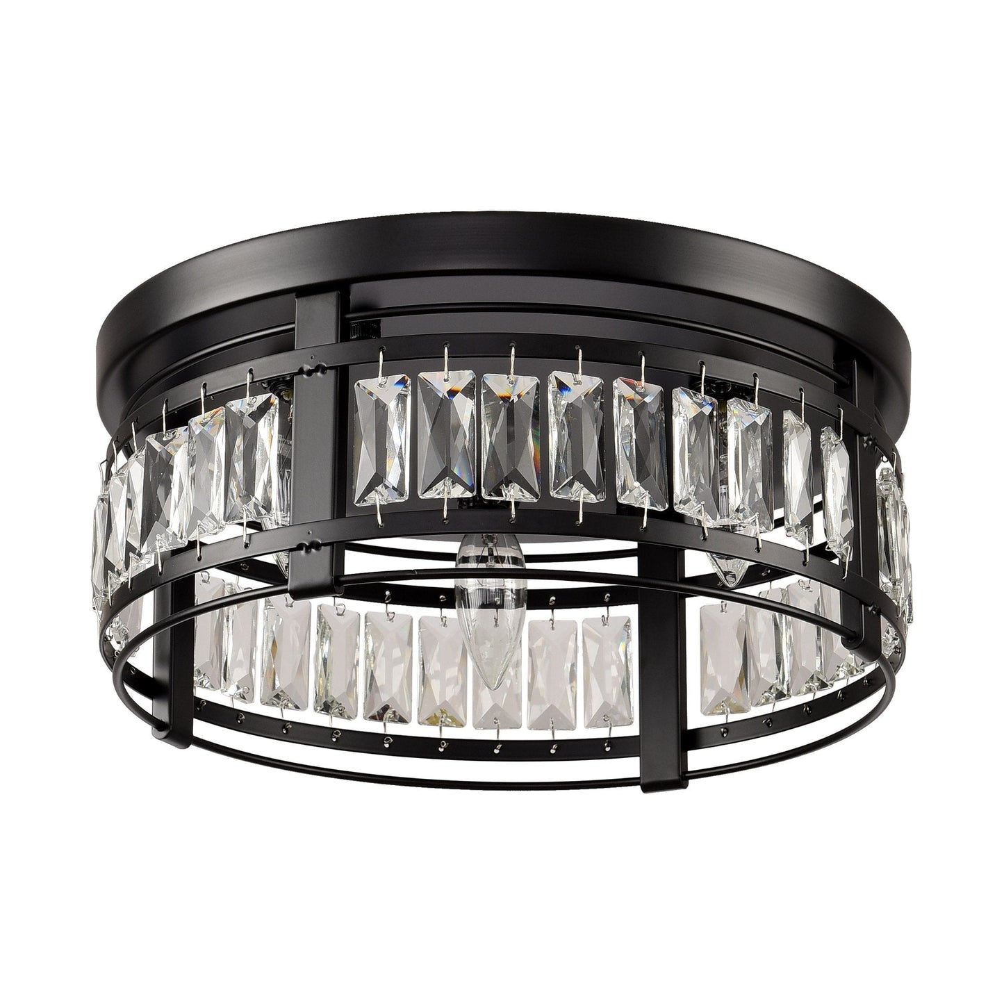 13.3 Lampadario moderno a 3 luci in cristallo nero da incasso per corridoio