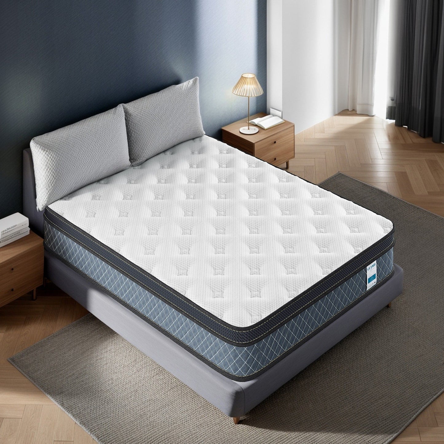 Materasso in memory foam gel semirigido da 14 pollici con materasso ibrido a molle insacchettate