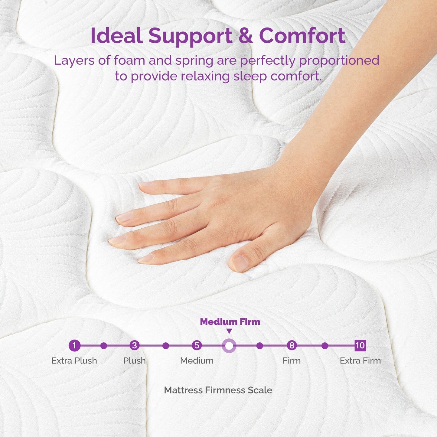 Materasso ibrido in memory foam gel da 14 pollici in una scatola