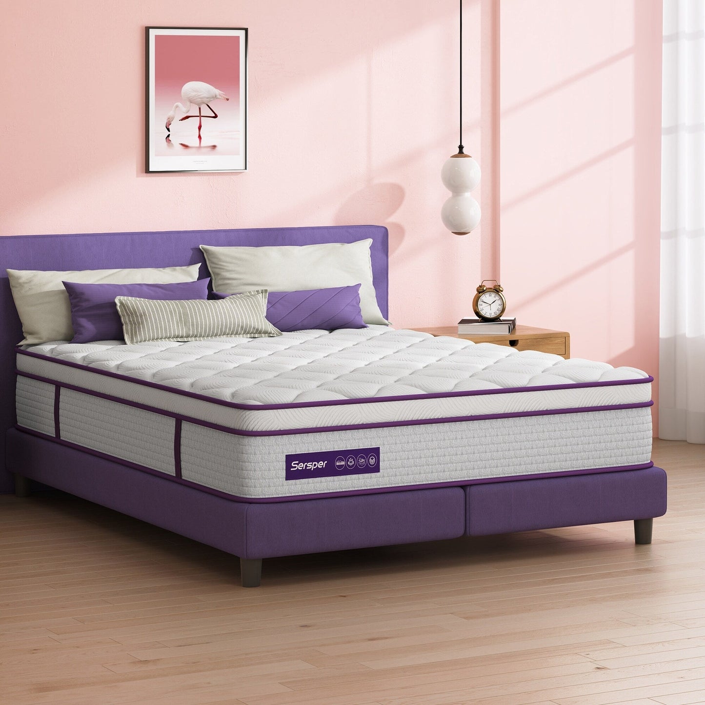 Materasso ibrido in memory foam gel da 14 pollici in una scatola
