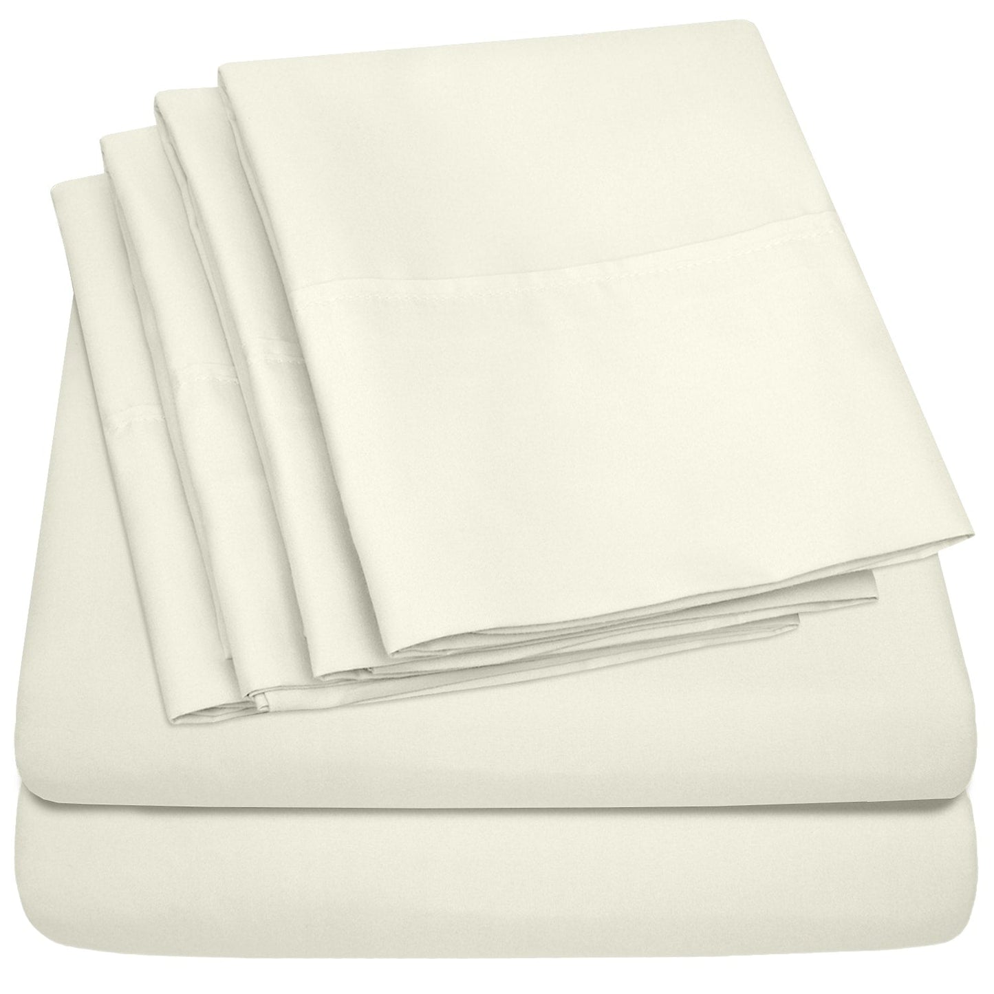 Set di lenzuola extra profonde da 24 tasche, 6 pezzi, serie 1500