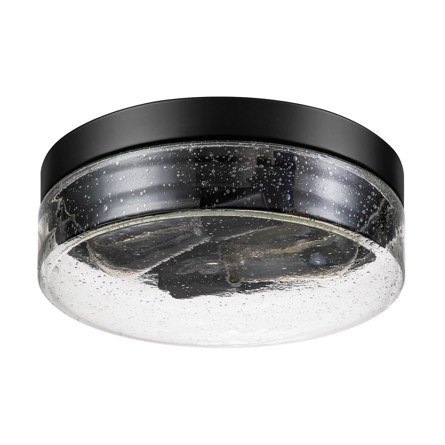 Lampada da soffitto a 2 luci moderna in stile fattoria, con cupola in vetro trasparente con semi/bolle