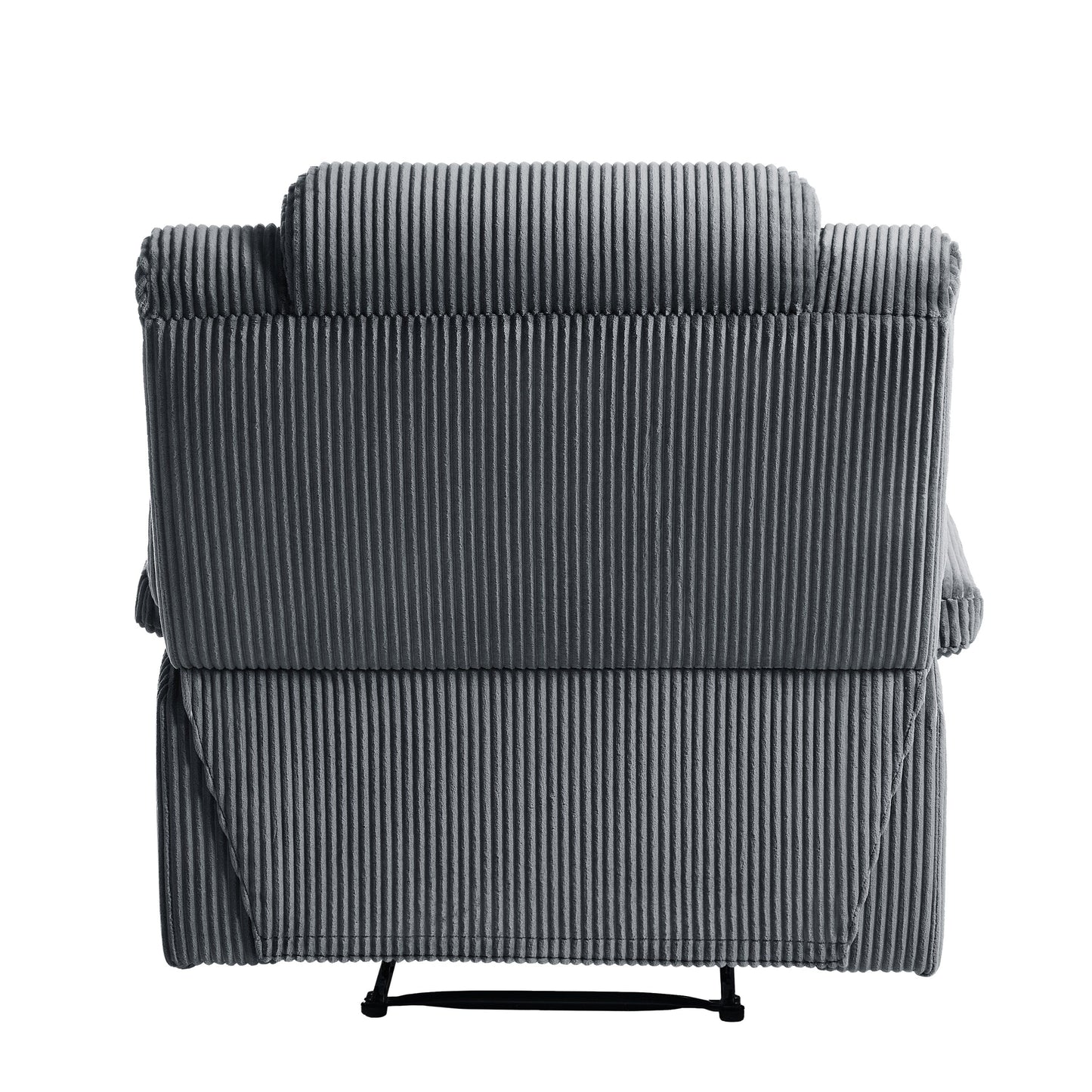 Set da 2 poltrone reclinabili manuali moderne in velluto a coste, poltrone reclinabili oversize con braccioli larghi