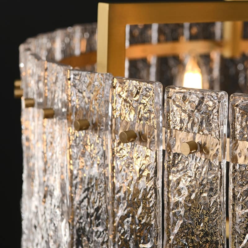 Lampadario moderno in cristallo dorato da 26 pollici, 6 luci, dimmerabile, per isola cucina con vetro smerigliato per sala da pranzo
