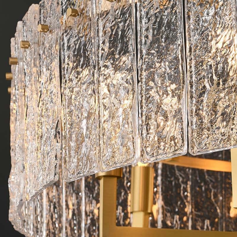 Lampadario moderno in cristallo dorato da 26 pollici, 6 luci, dimmerabile, per isola cucina con vetro smerigliato per sala da pranzo