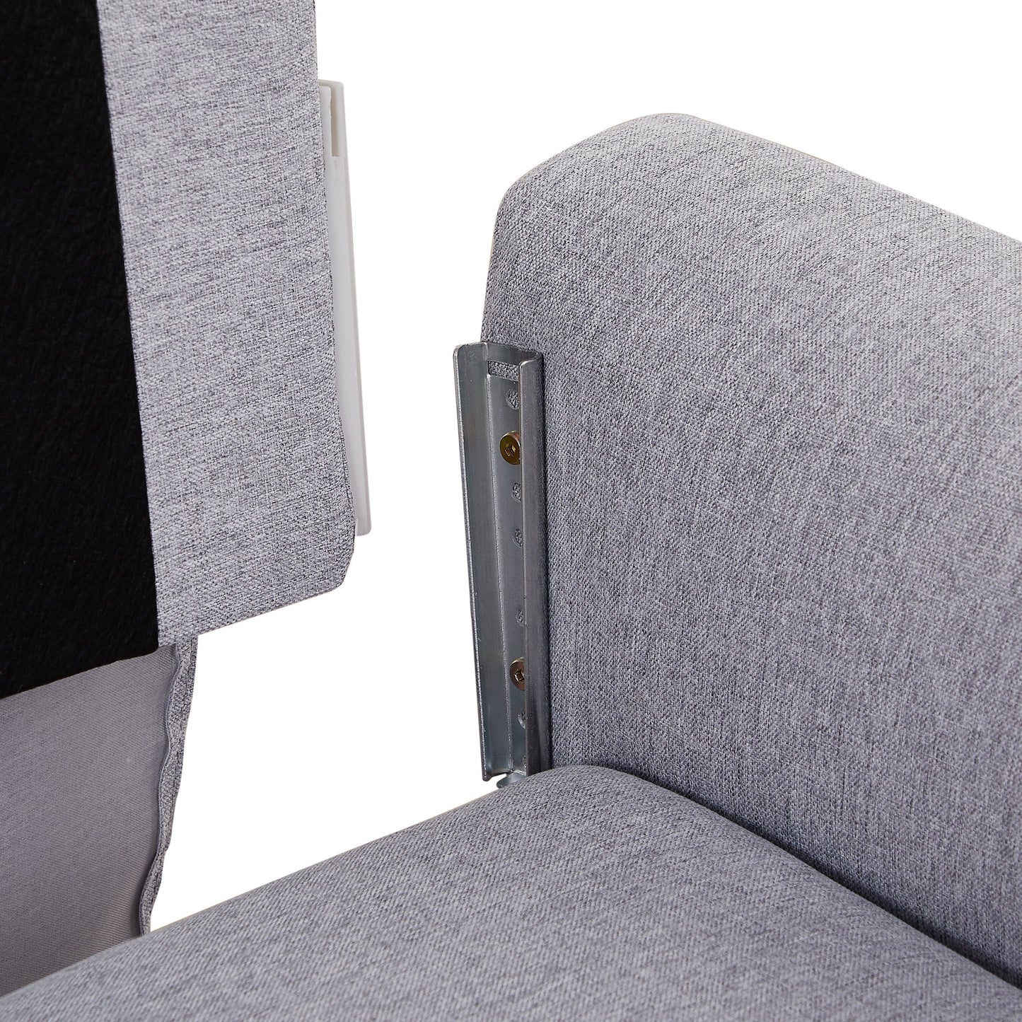 Divano letto regolabile a L in tessuto da 28,35'' con chaise longue e tasche per braccioli