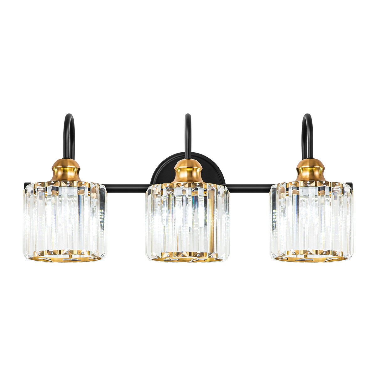 Lampada da parete lineare da bagno dimmerabile moderna Glam Crystal a 3/4 luci