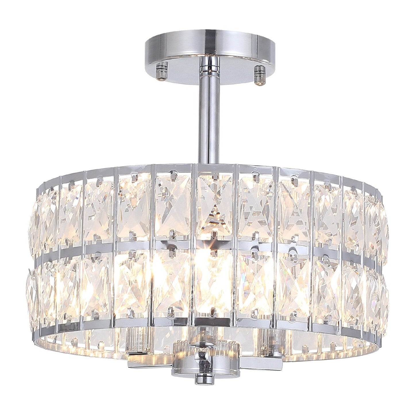 Lampadari semi-incassati in cristallo a 3 luci per soggiorno e corridoio