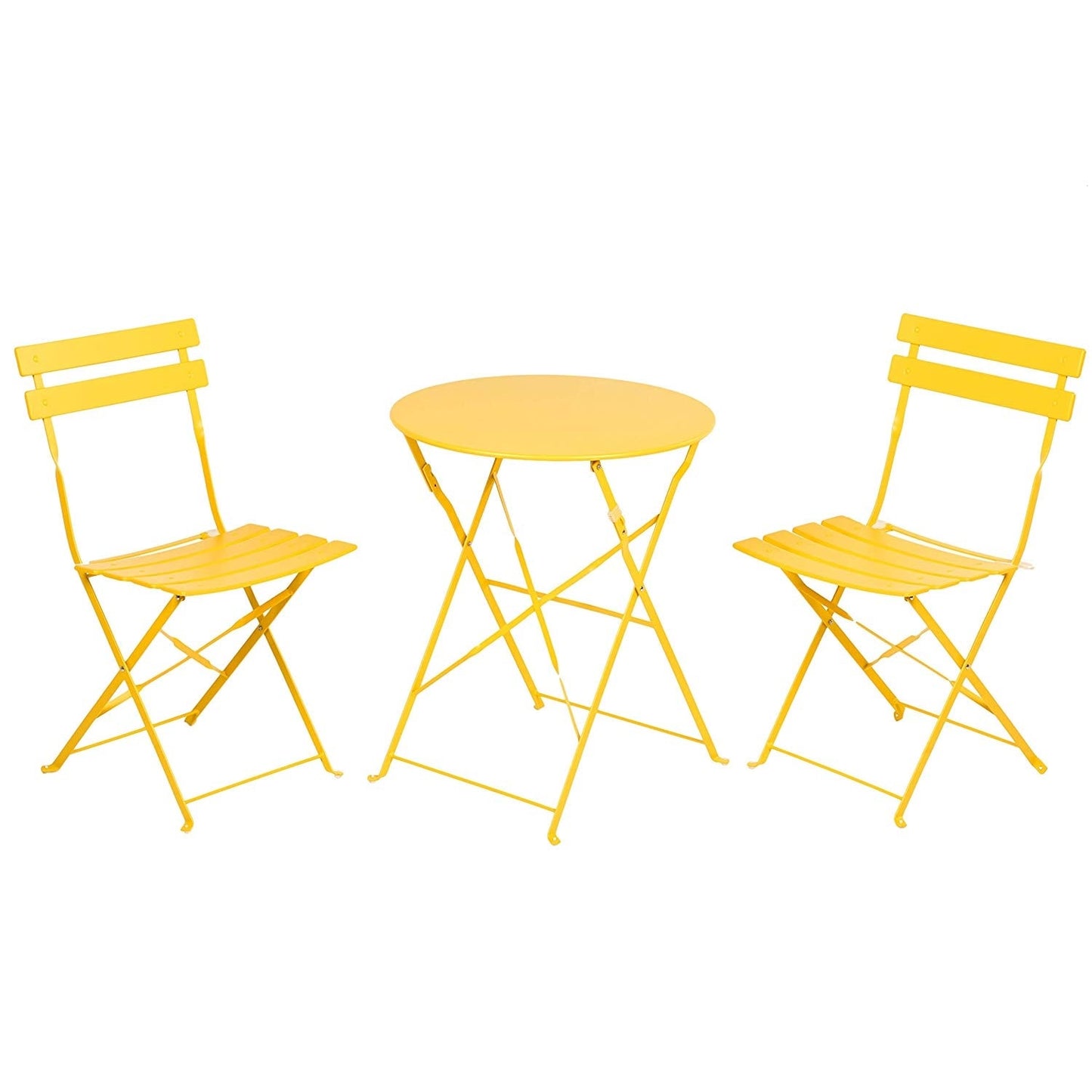 Set da bistrot per patio in acciaio di alta qualità da 3 pezzi Clihome Outdoor