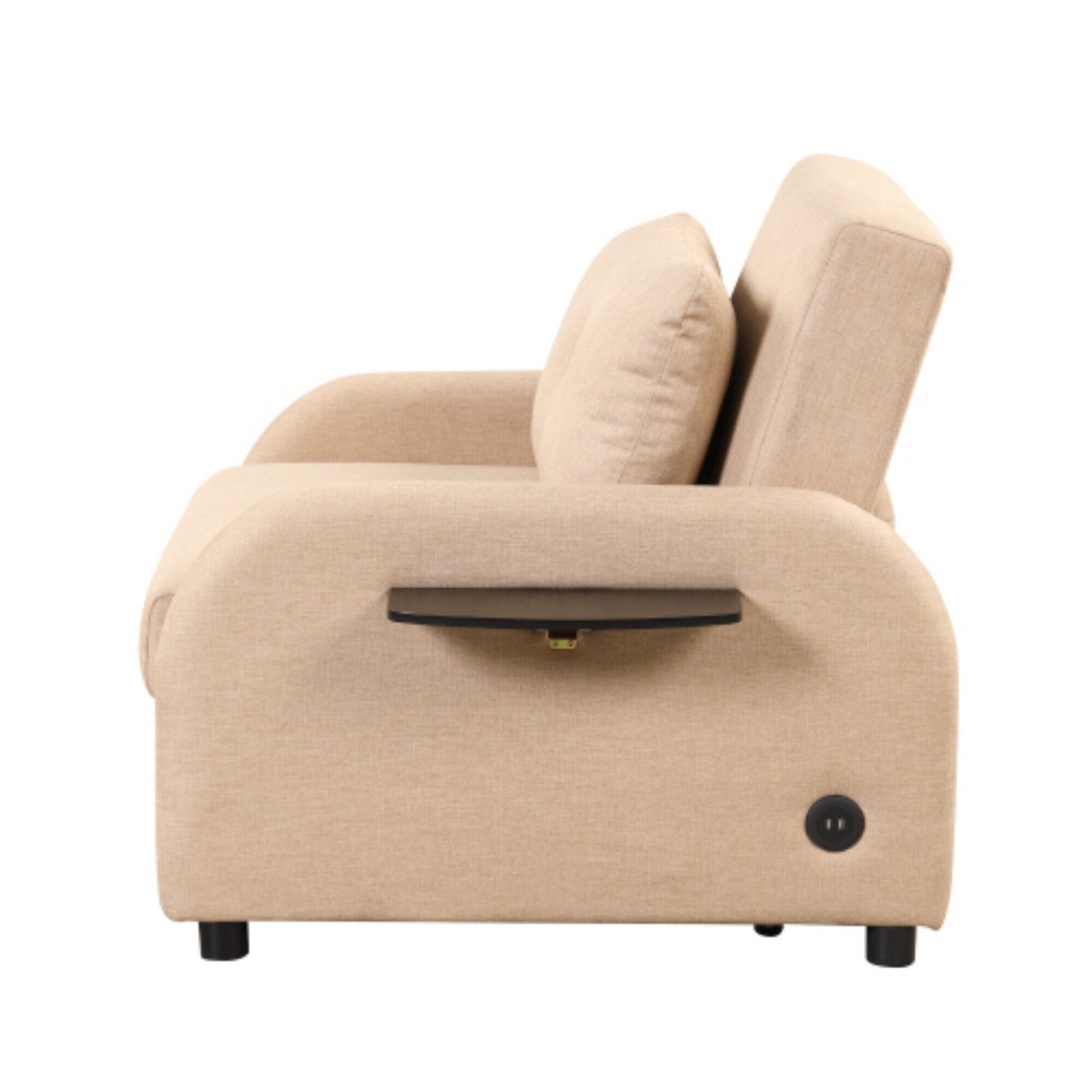 Divano letto estraibile 3 in 1 con tavolino pieghevole e porte USB di Harper&Bright Designs