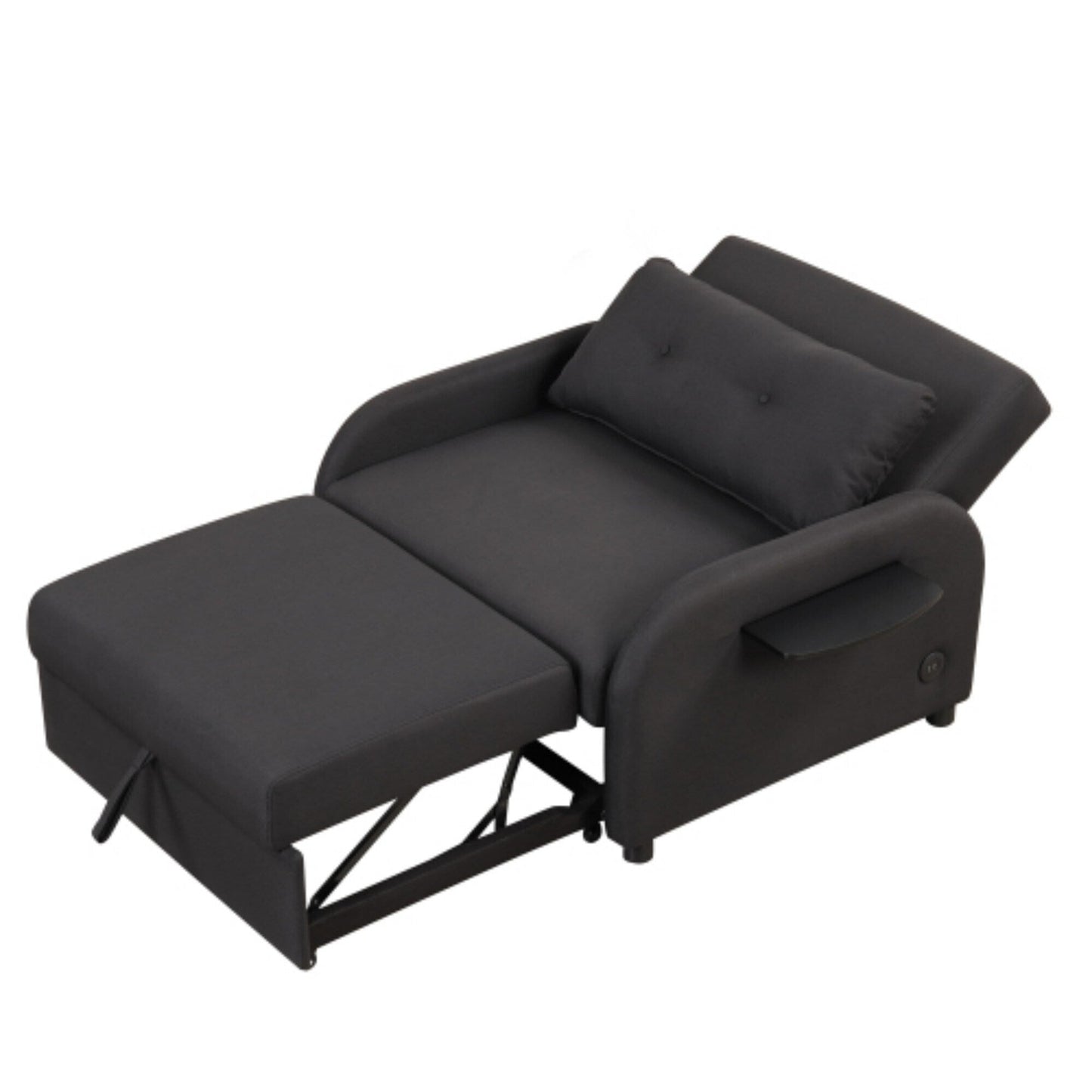 Divano letto estraibile 3 in 1 con tavolino pieghevole e porte USB di Harper&Bright Designs
