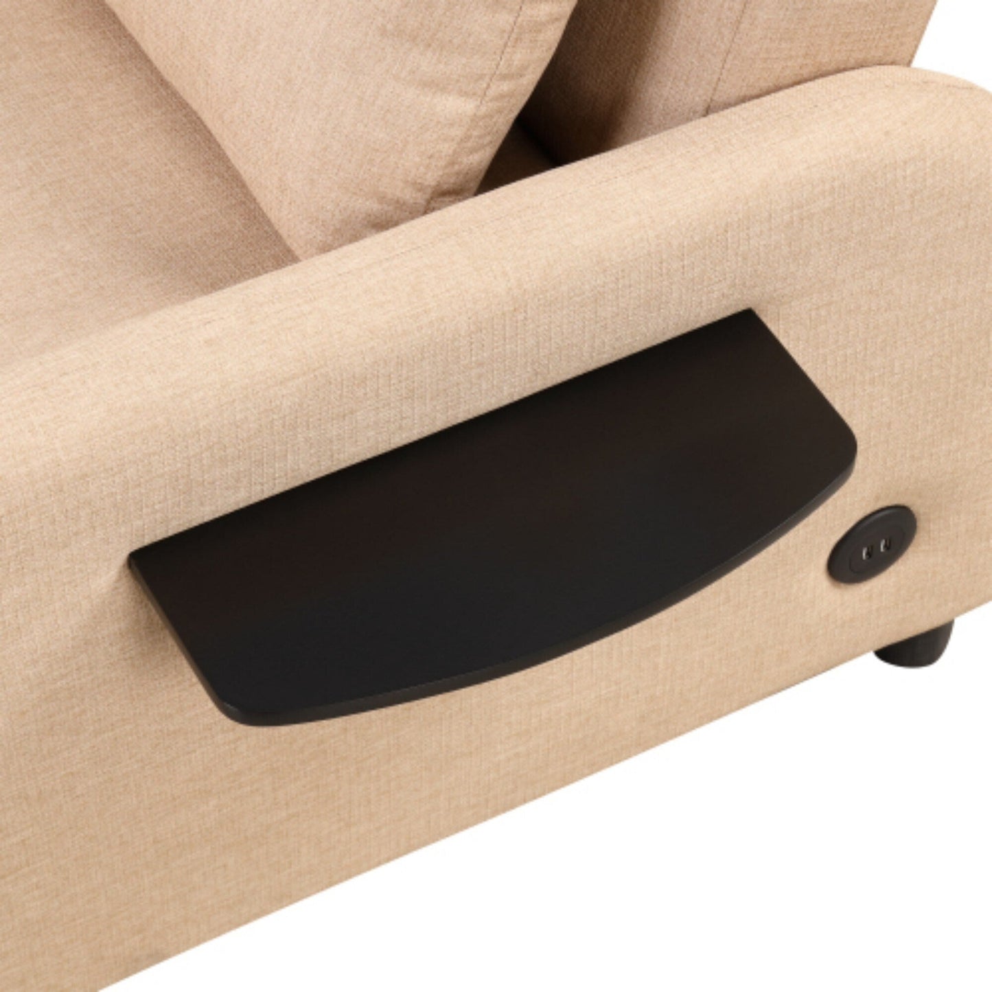 Divano letto estraibile 3 in 1 con tavolino pieghevole e porte USB di Harper&Bright Designs
