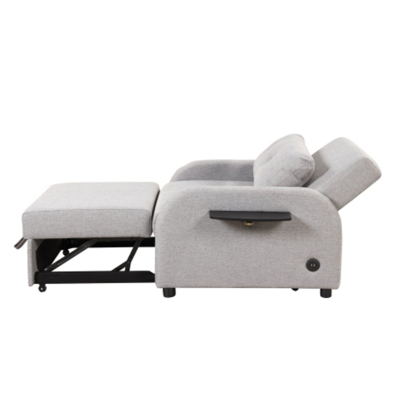 Divano letto estraibile 3 in 1 con tavolino pieghevole e porte USB di Harper&Bright Designs