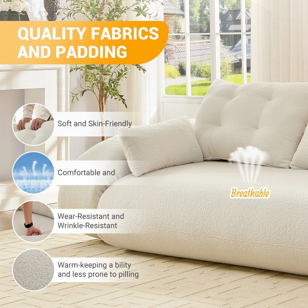 Divano letto imbottito in schiuma con tessuto Teddy 3 in 1