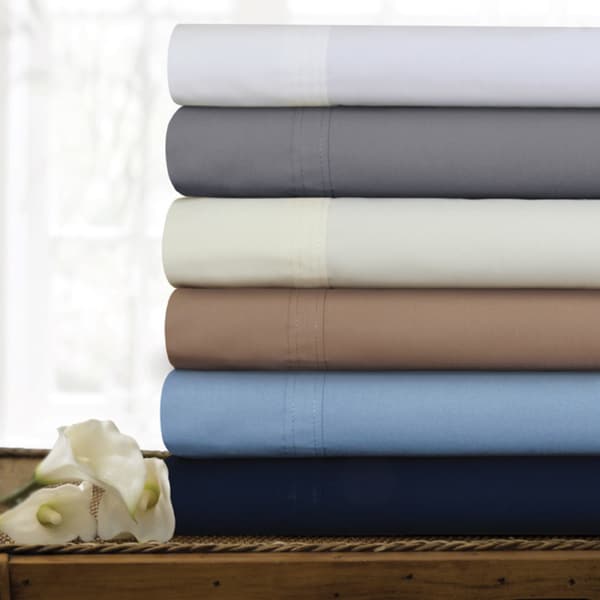 Set di lenzuola oversize in percalle di cotone 300 TC con tasca extra profonda