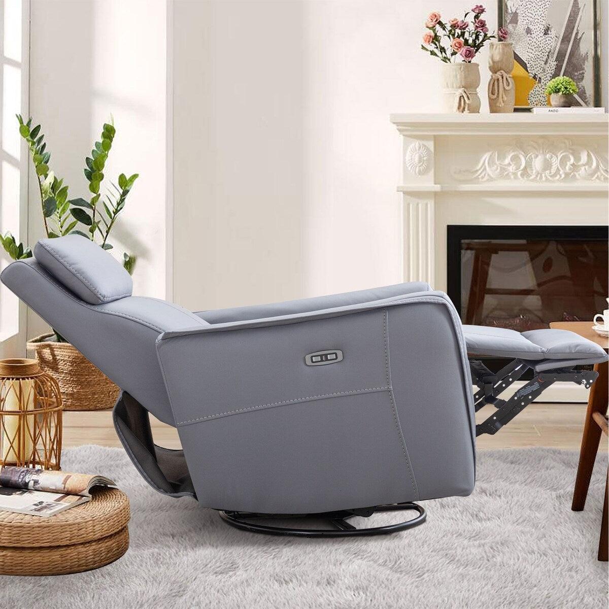 Poltrona reclinabile girevole elettrica da 32,3'' con porte USB