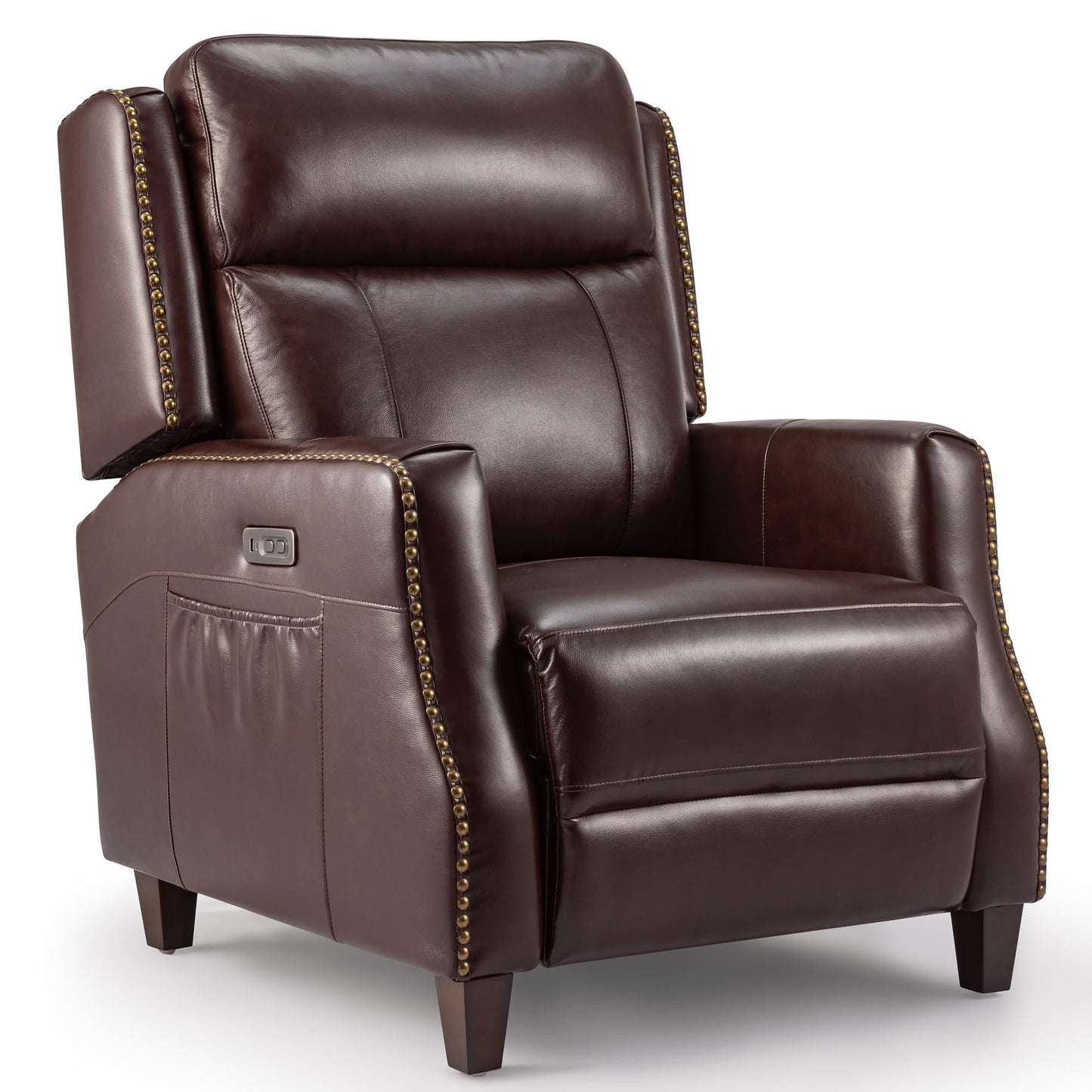Poltrona reclinabile Power Club in vera pelle larga 32,7 cm