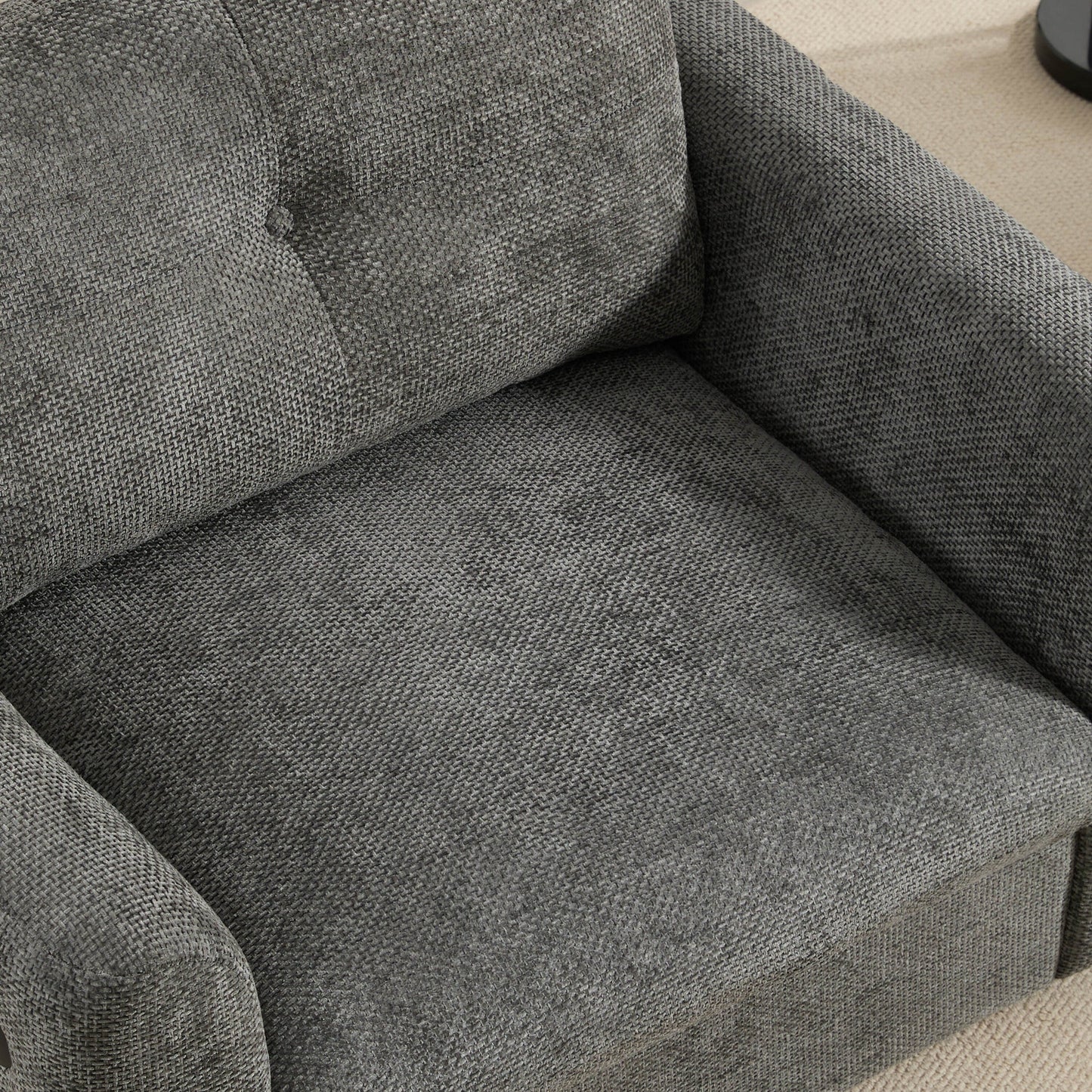 Divano singolo 42*33, poltrona con seduta ampia, caricabatterie a doppia porta, design con tirante e trapuntato, schiuma ad alta densità