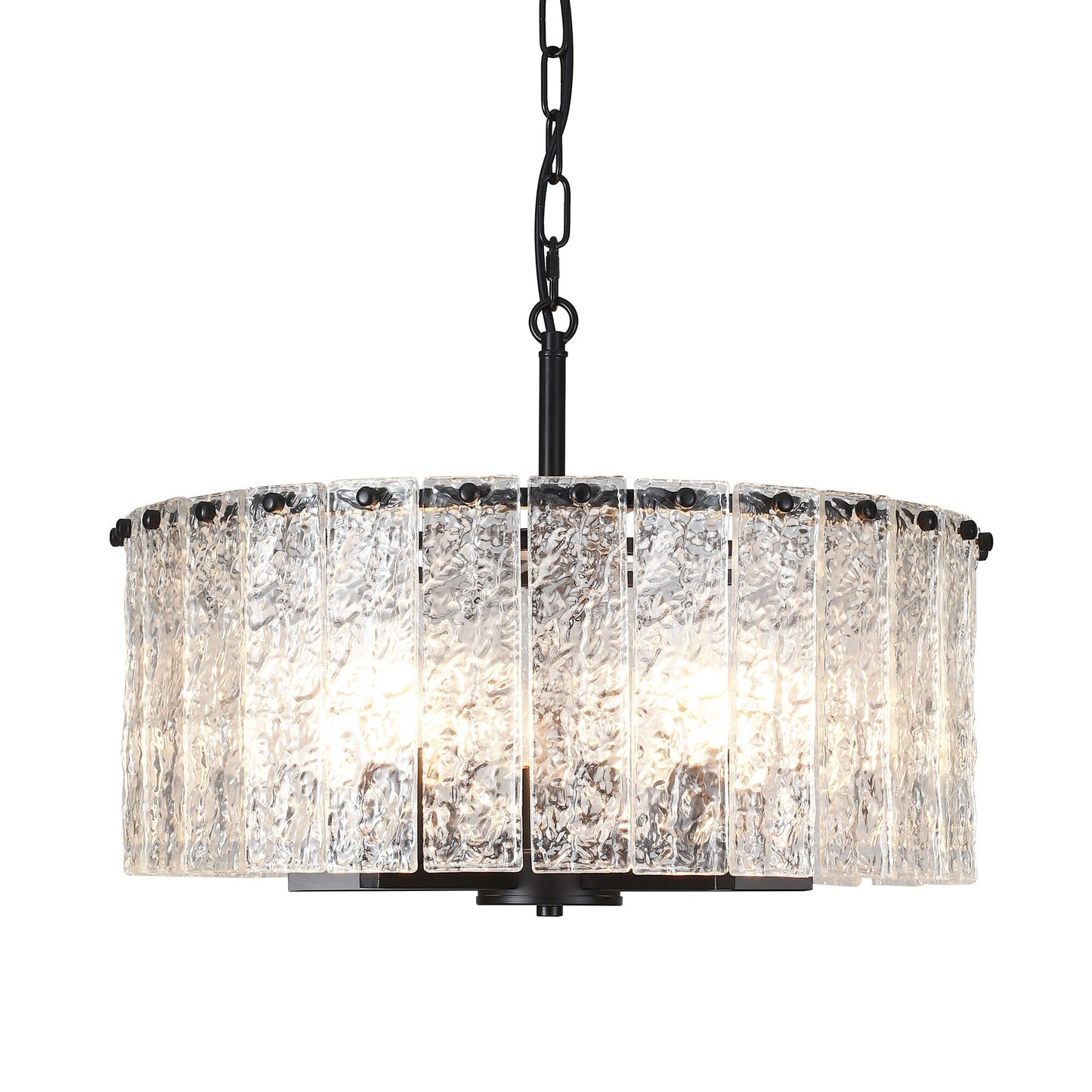 Lampadario moderno a tamburo rotondo a 5 luci, lampadario classico semi-incassato, lampada a sospensione per isola cucina e sala da pranzo