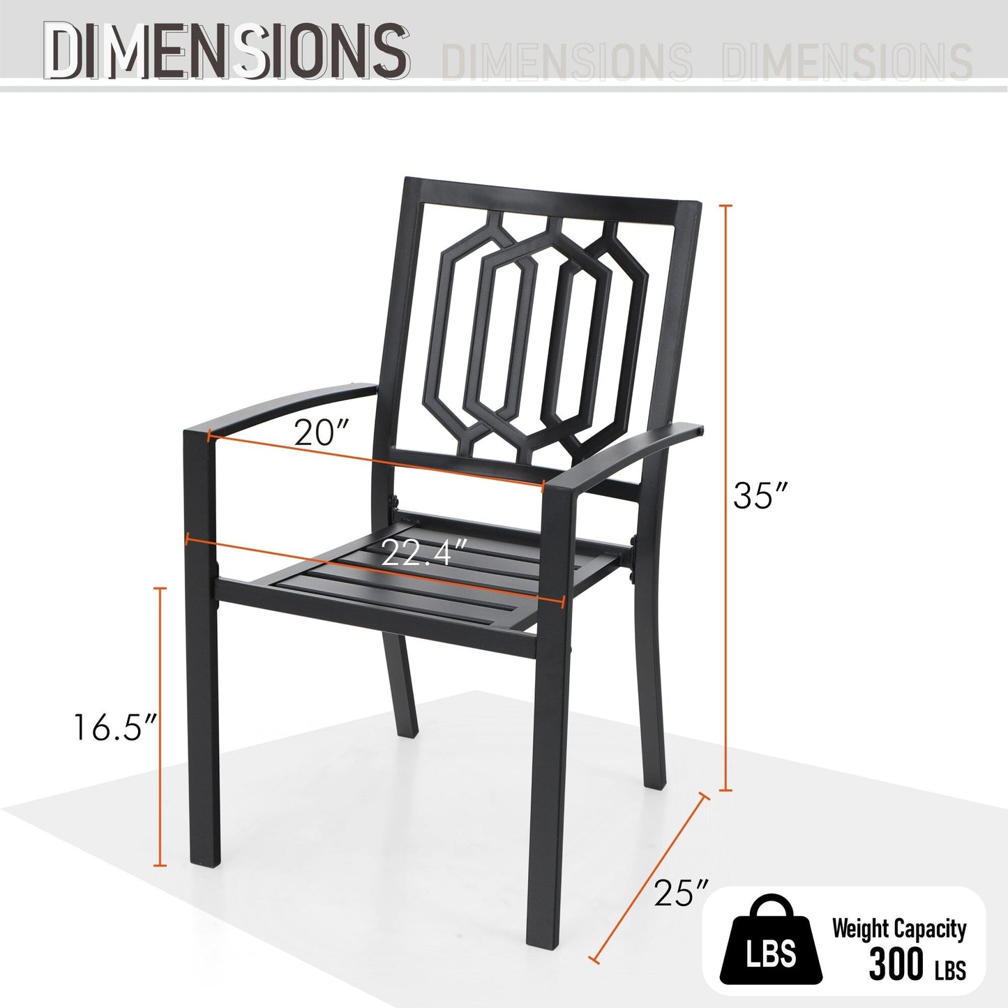 Set da pranzo per patio con rivestimento E da 5 pezzi e sedie impilabili