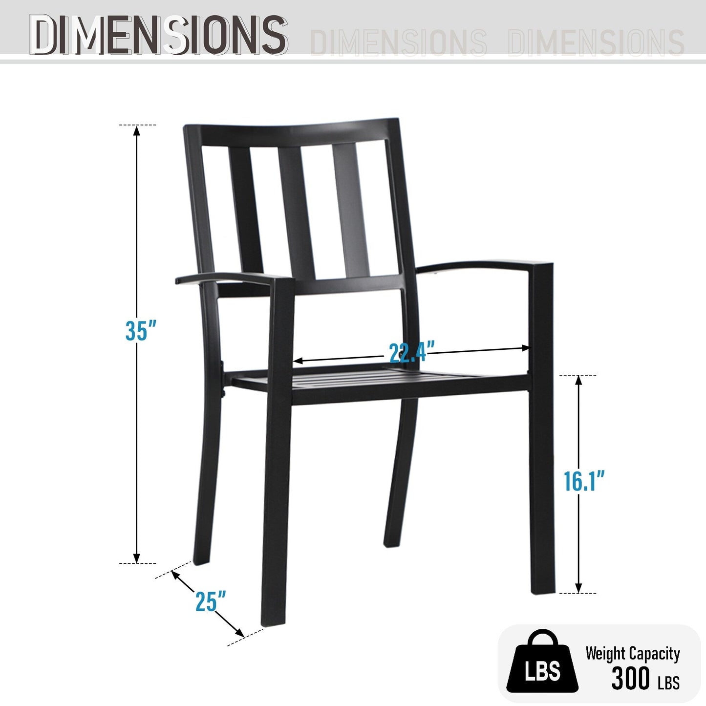 Set da pranzo per patio con rivestimento E da 5 pezzi e sedie impilabili