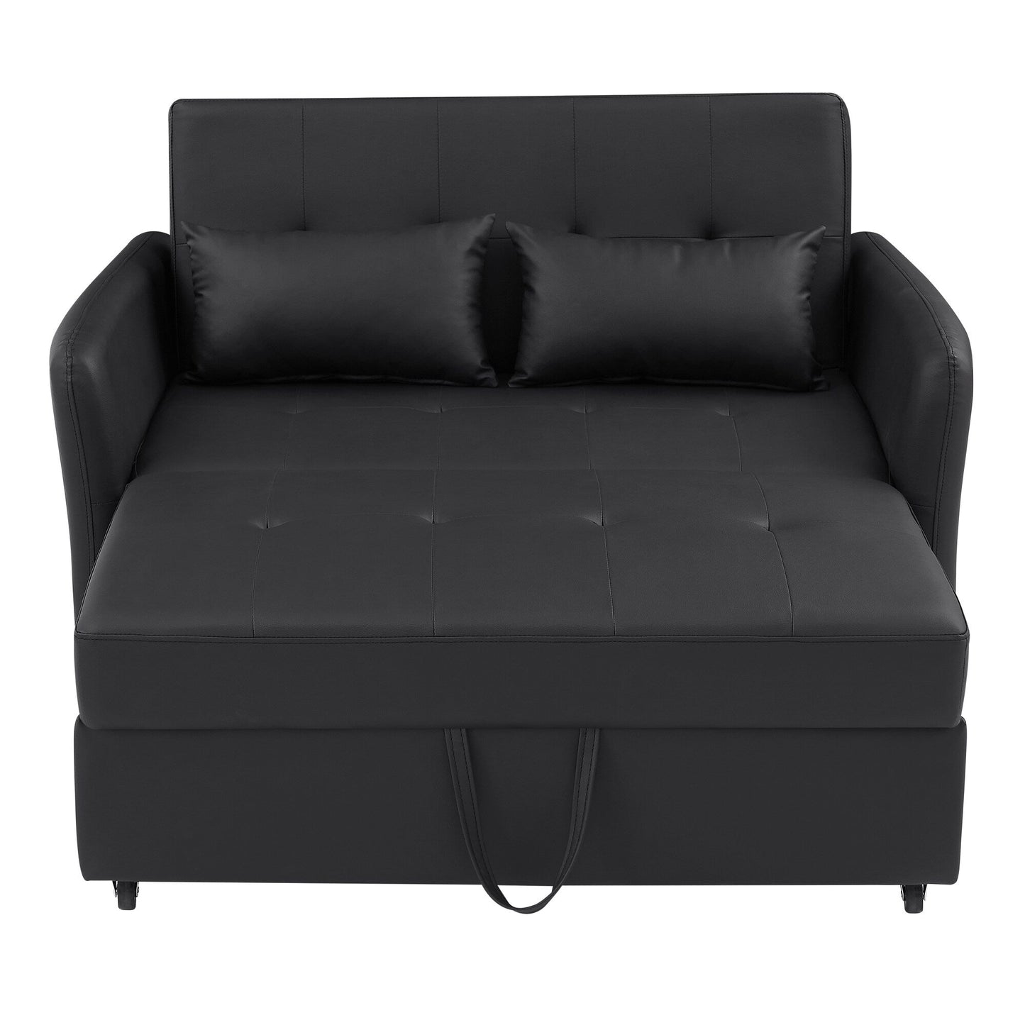 Divano letto trasformabile in PU da 51,57 pollici con 3 porte USB, capacità di carico di 400 libbre e meccanismo letto estraibile