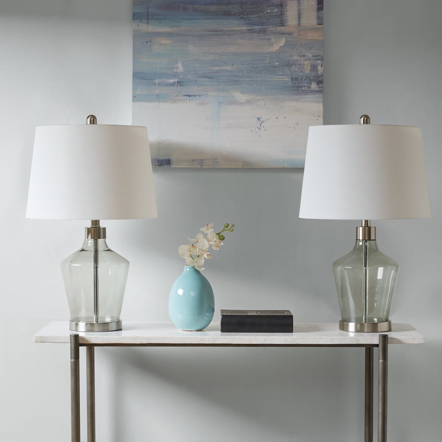 Lampada da tavolo angolare in vetro 510 Design Harmony, set da 2