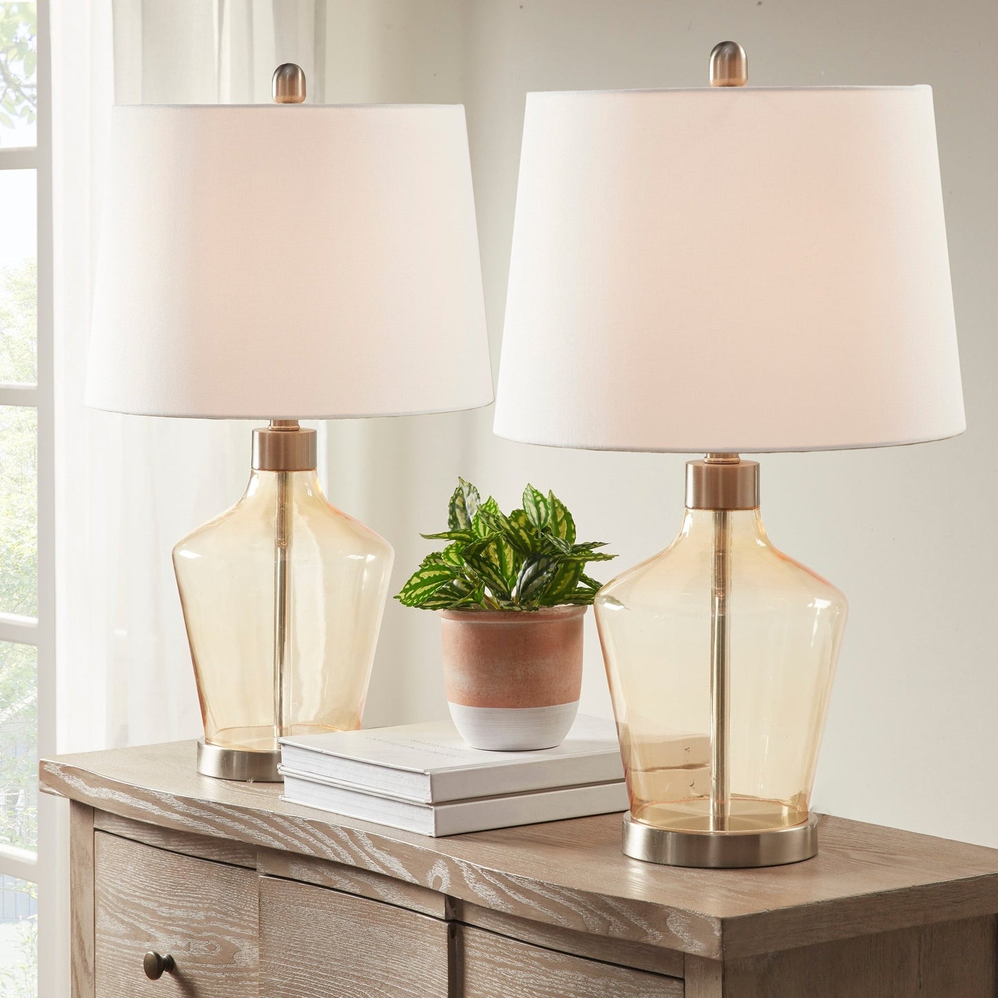 Lampada da tavolo angolare in vetro 510 Design Harmony, set da 2