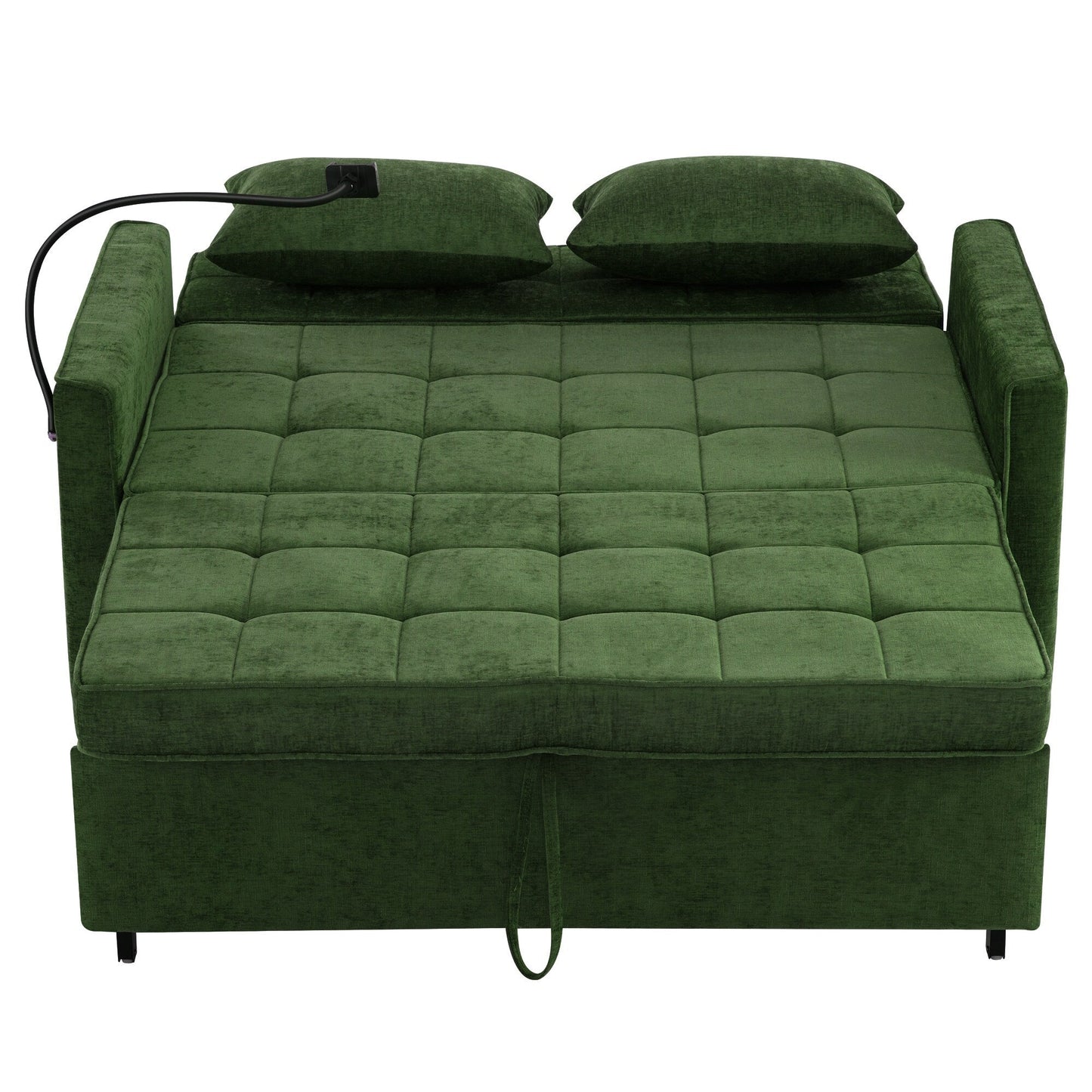Divano letto estraibile in ciniglia da 56,9 W con porte USB