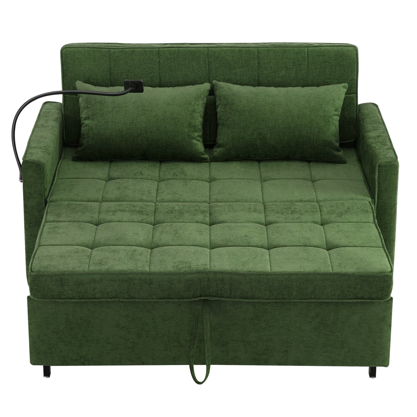 Divano letto estraibile in ciniglia da 56,9 W con porte USB