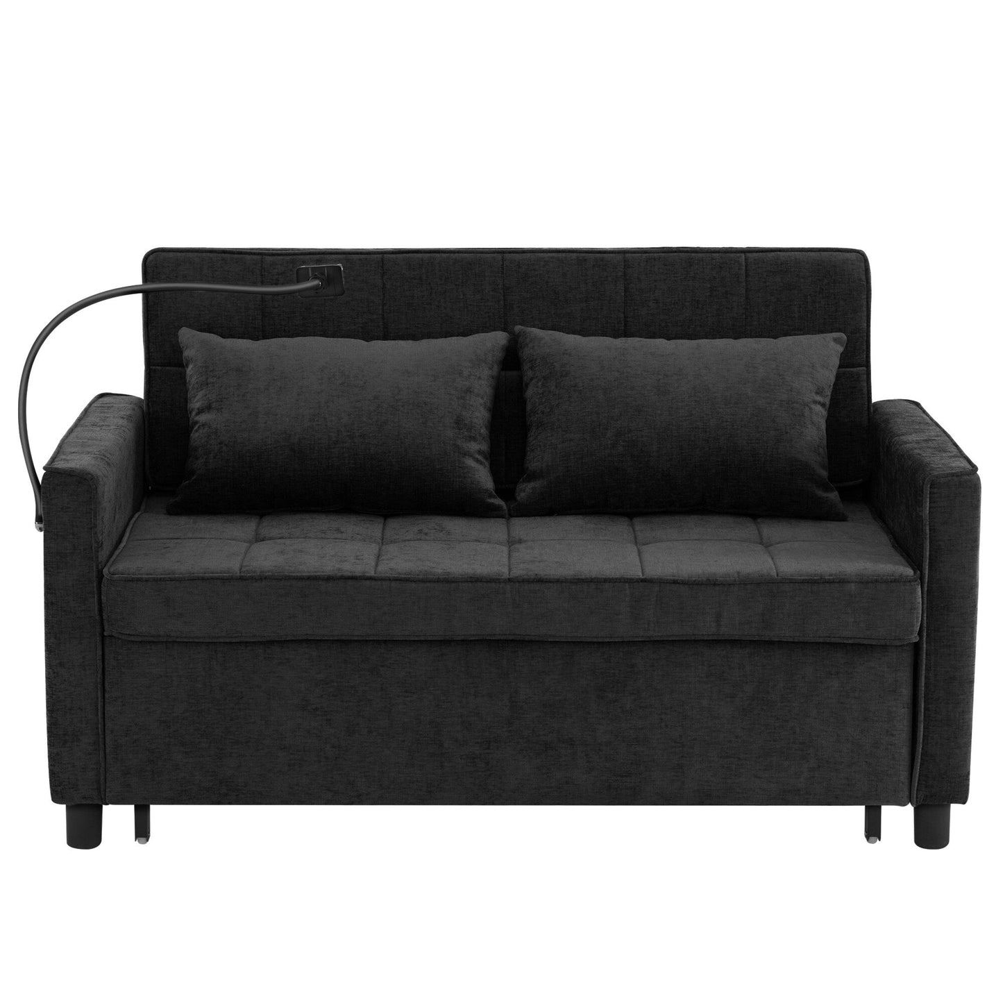 Divano letto estraibile in ciniglia da 56,9 W con porte USB