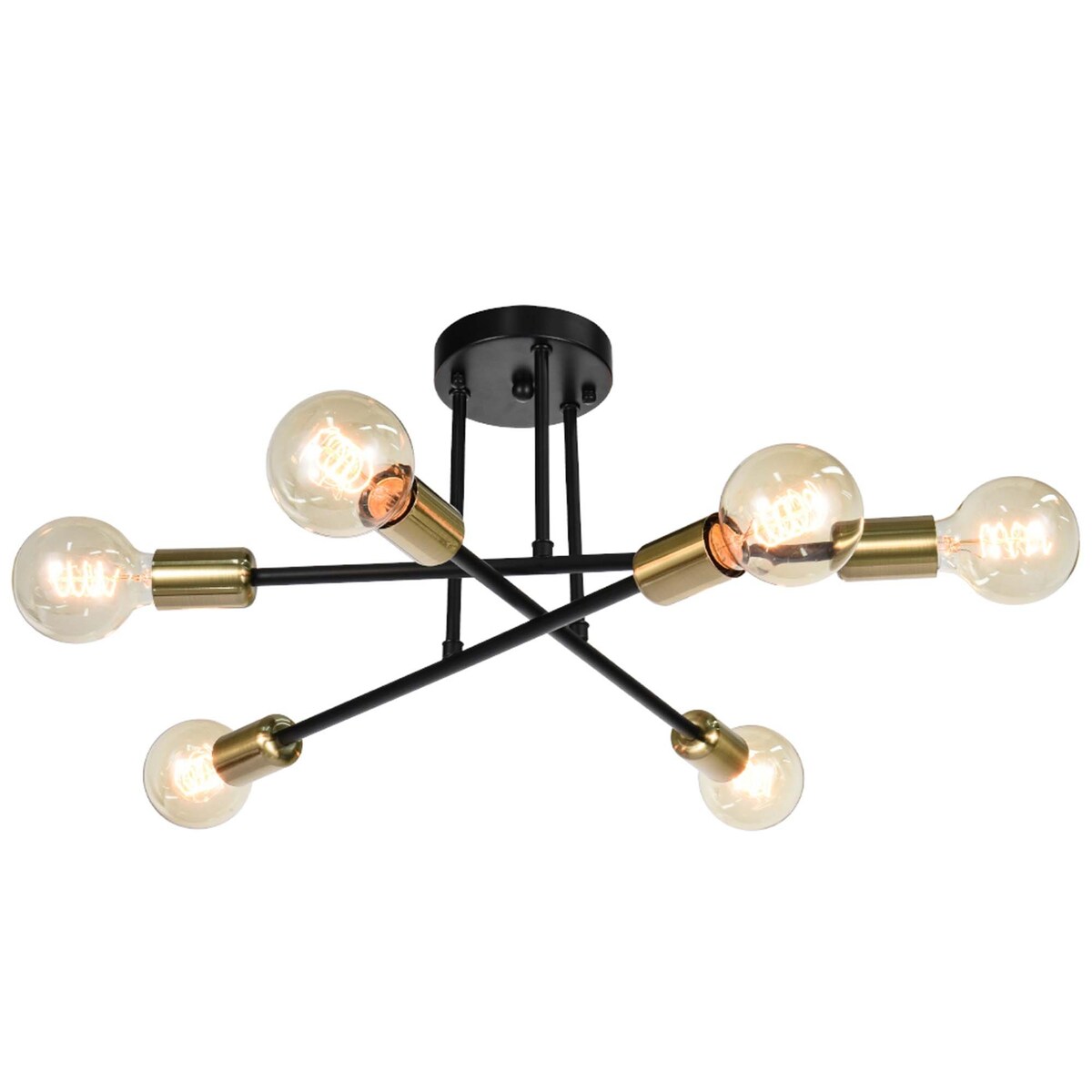6 - Lampada da soffitto semi-incassata Sputnik in metallo moderno leggero da 23,62''