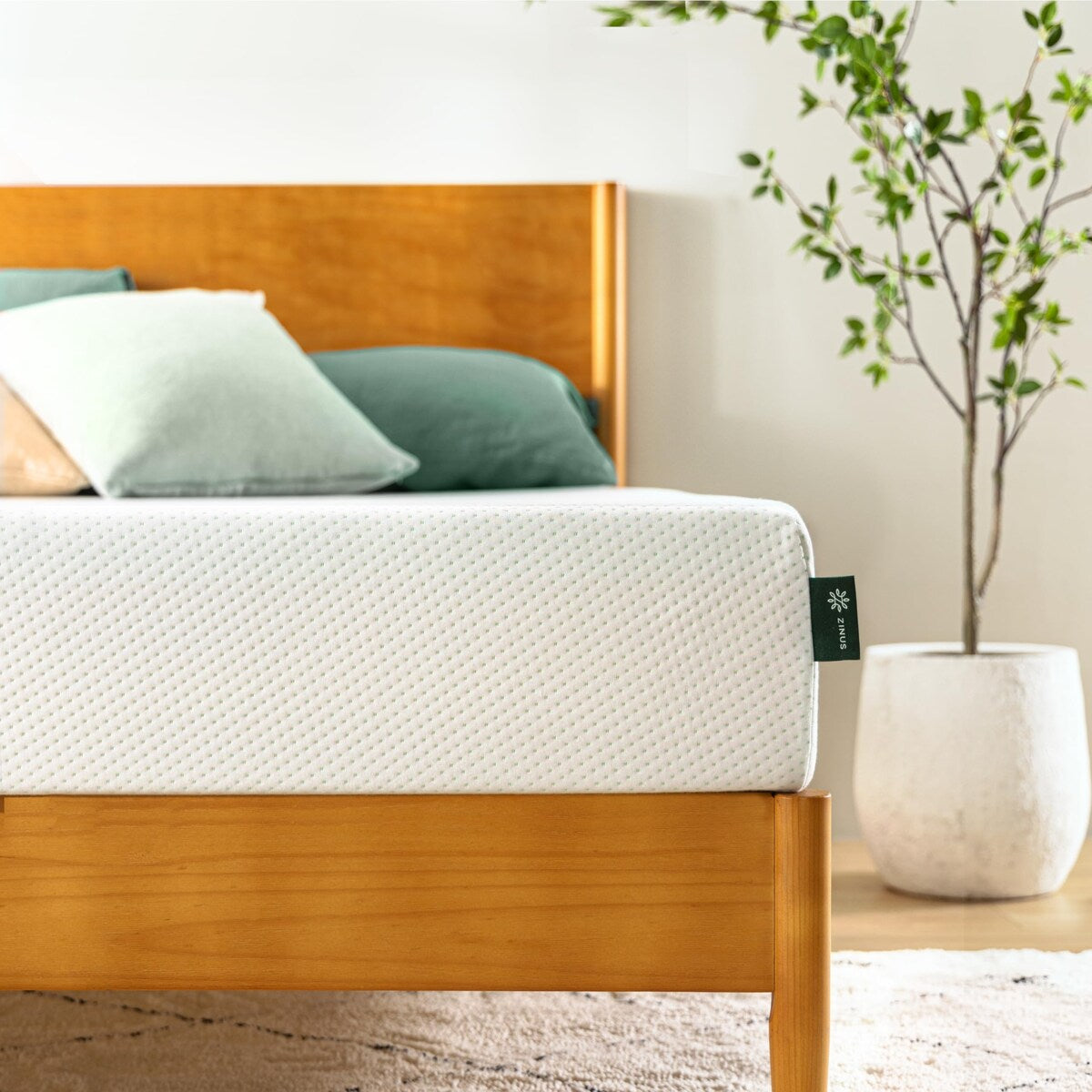 Materasso in memory foam al tè verde da 6 pollici, senza fibra di vetro, supporto sagomato personalizzato brevettato, base in schiuma robusta, letto in scatola, king size