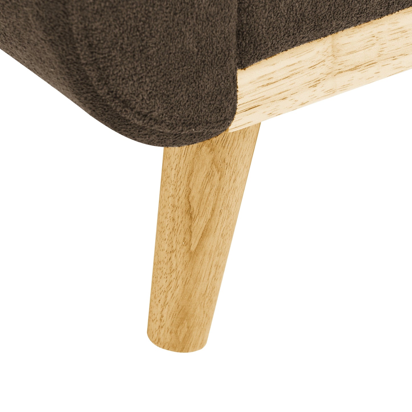 Divano a due posti imbottito di metà secolo con gambe in legno - 29,5 P x 67,7 L x 34,6 A